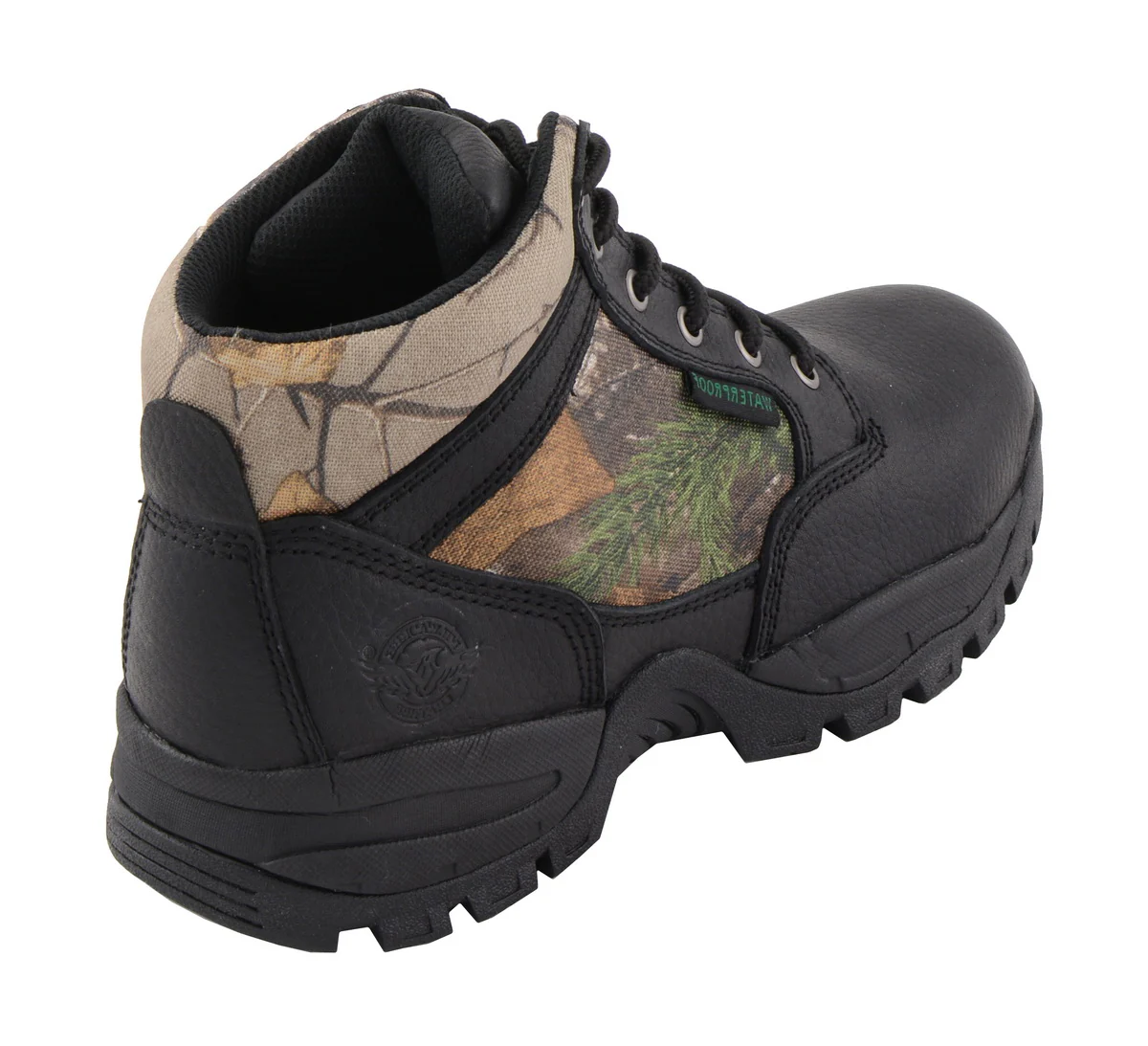Milwaukee Leather MBM9145 Men's Waterproof Black Hiking Boots with Mossy Oak Print - Image 7