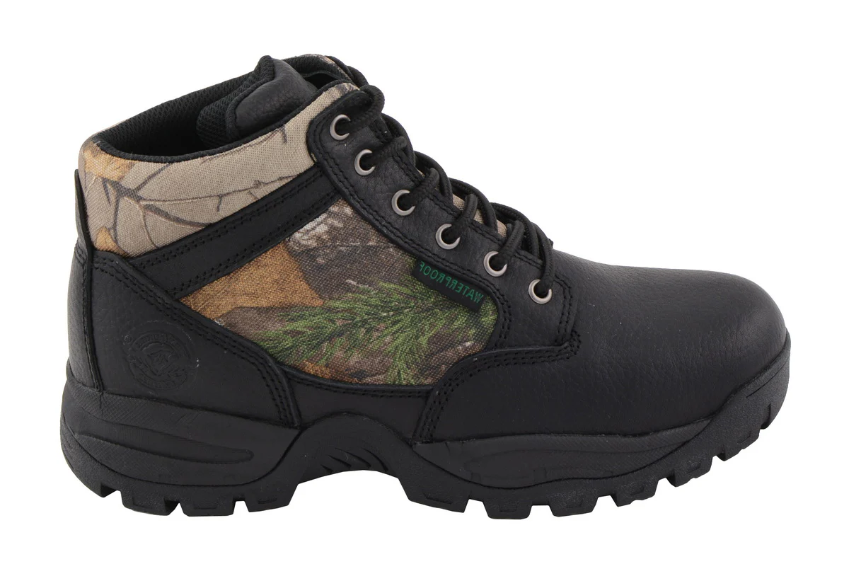 Milwaukee Leather MBM9145 Men's Waterproof Black Hiking Boots with Mossy Oak Print - Image 8