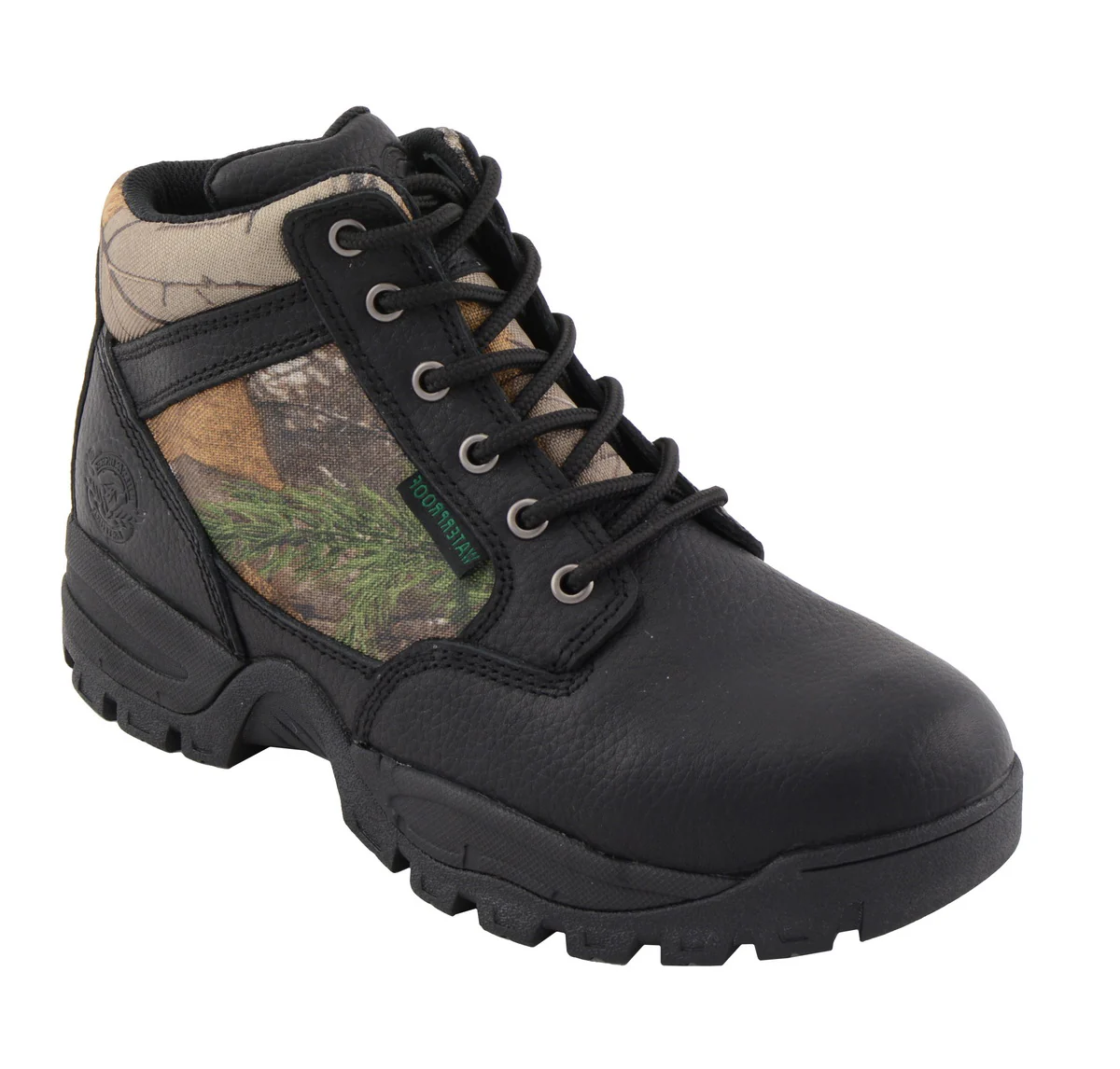 Milwaukee Leather MBM9145 Men's Waterproof Black Hiking Boots with Mossy Oak Print - Image 9