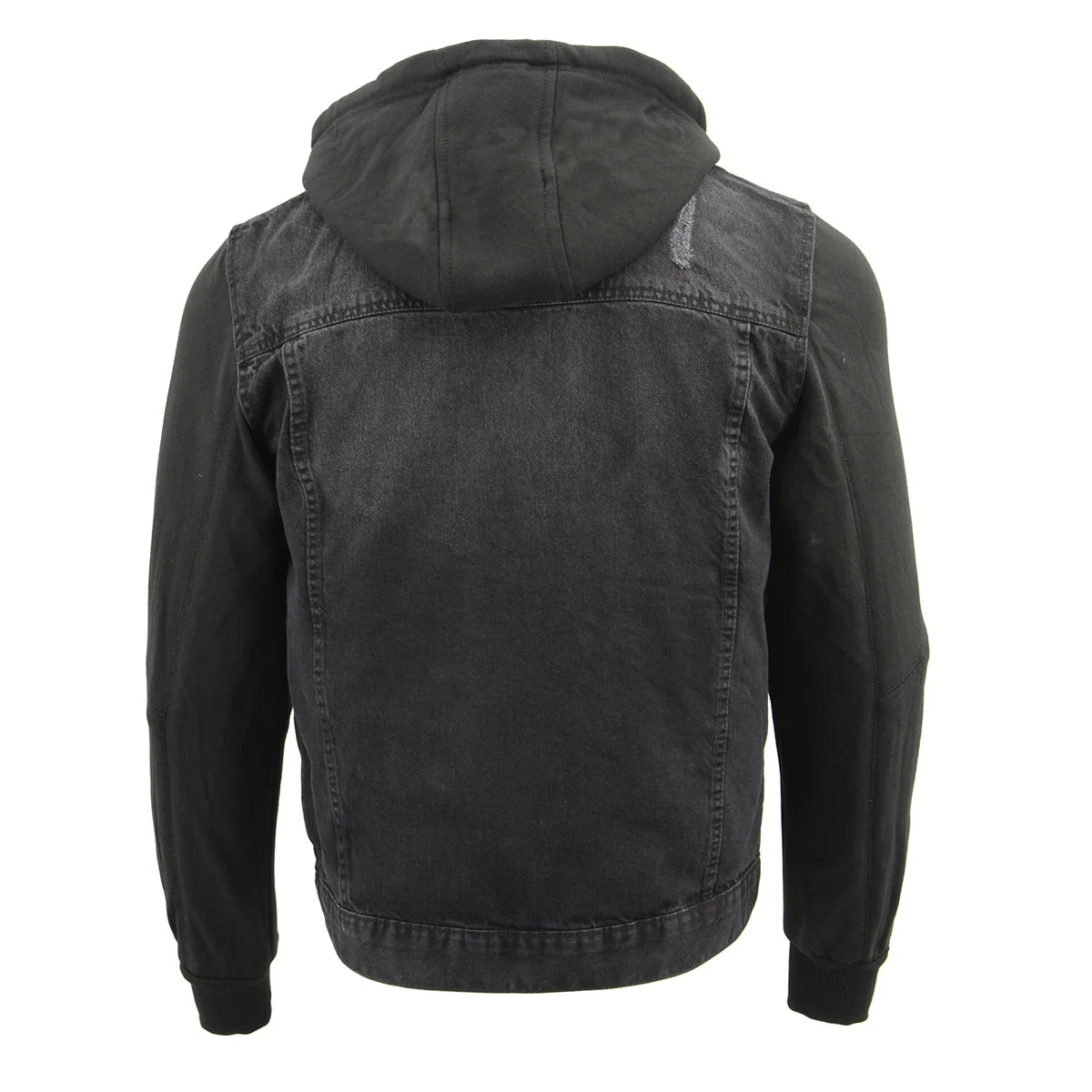 Milwaukee Leather MDM1000 Men's Black Denim Jacket with Removable Hoodie - Image 2