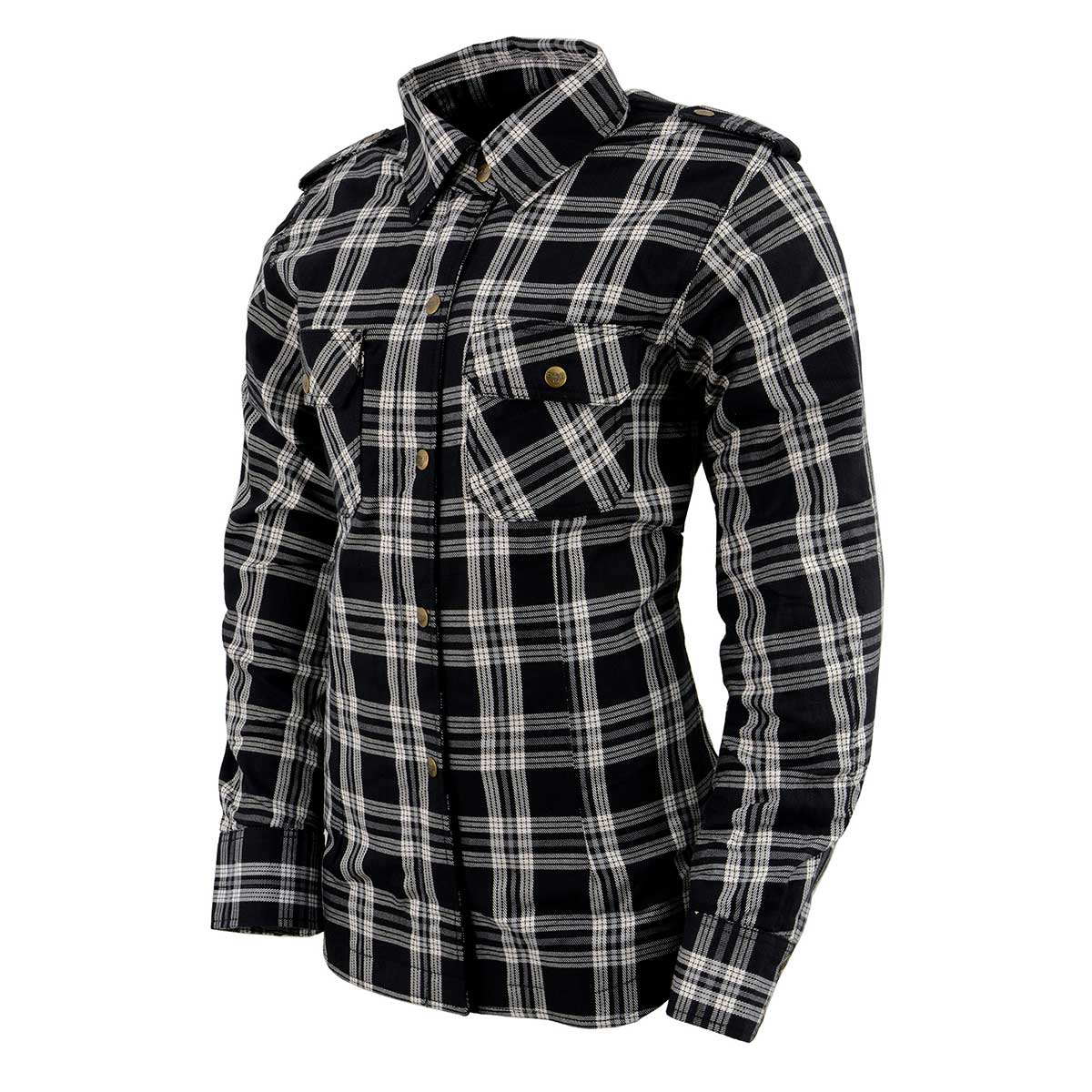 Milwaukee Leather MPL2600 Women’s Plaid Flannel Biker Shirt w/ CE Approved Armor - Reinforced w/ Aramid Fiber - Image 10