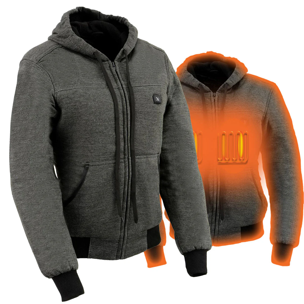 Nexgen Heat Women's Heated Hoodie Jacket - MPL2713SET Grey | 3 Level Motorcycle Riding, Winter Ready, Outdoors Use