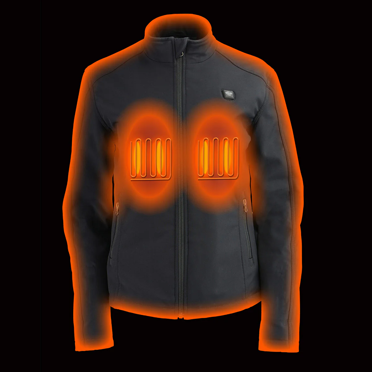 Nexgen Heat MPL2760SET Women's Black Soft Shell Zipper Front Heated Jacket Powered By Rechargeable 10000mAh Battery Pack - Image 5