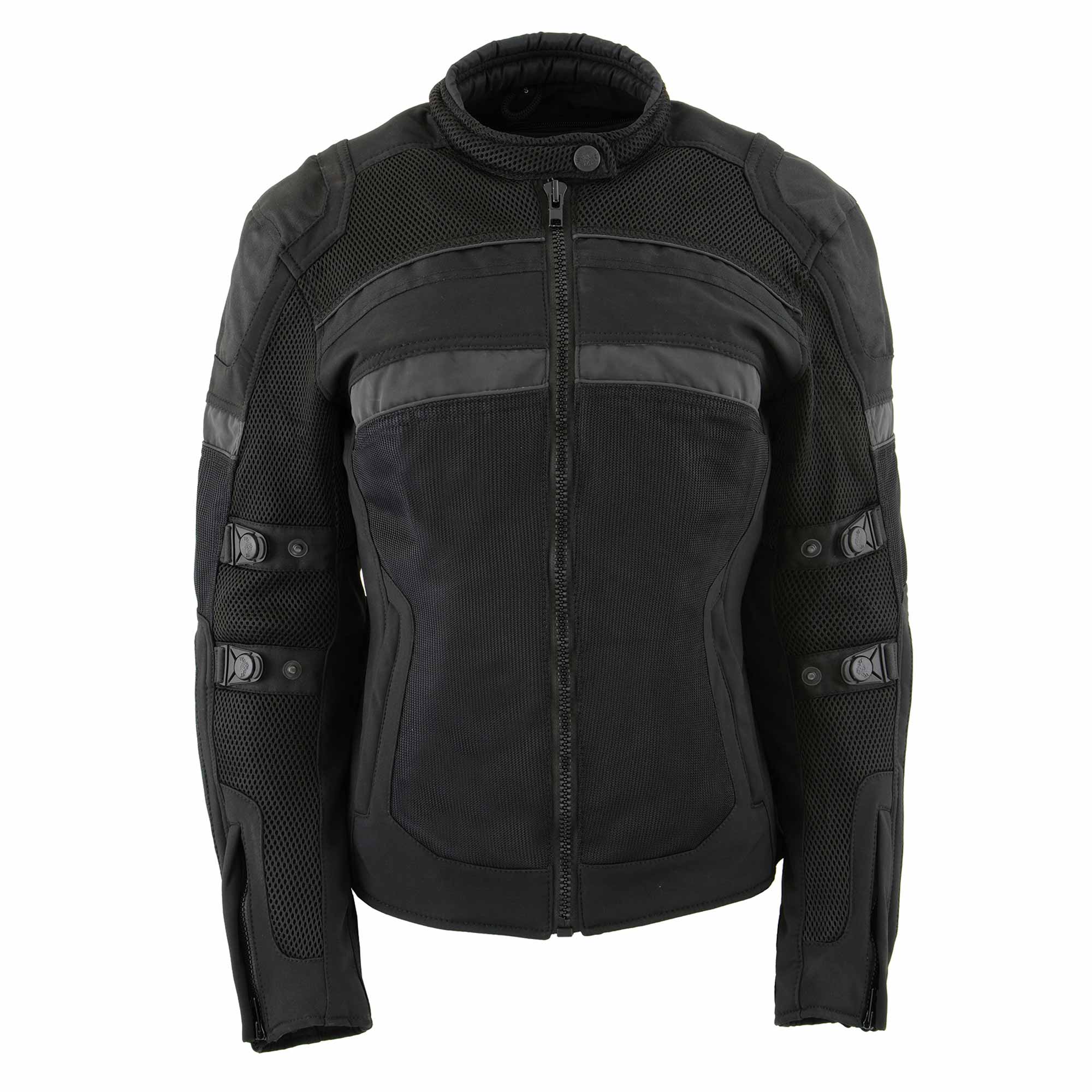 Milwaukee Leather MPL2775 Black Armored Textile Motorcycle Jacket for Women - All Season Jacket w/ Removable Liner - Image 10