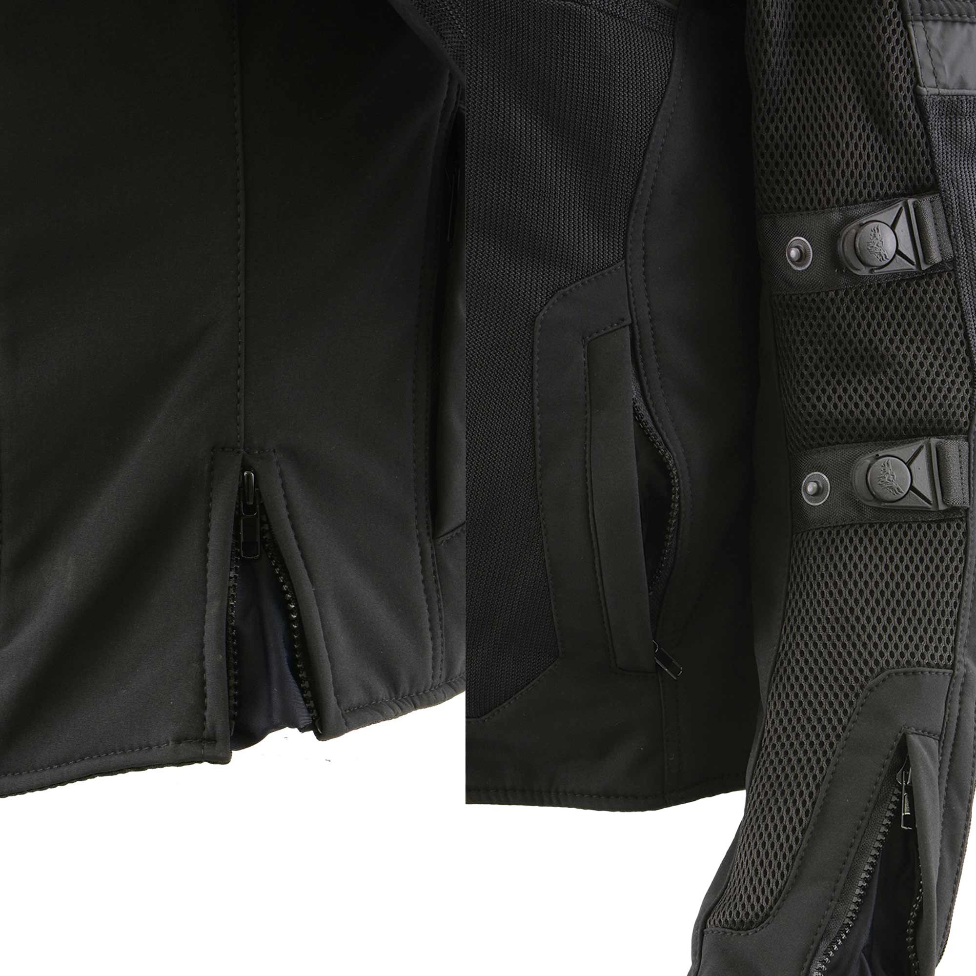 Milwaukee Leather MPL2775 Black Armored Textile Motorcycle Jacket for Women - All Season Jacket w/ Removable Liner - Image 6