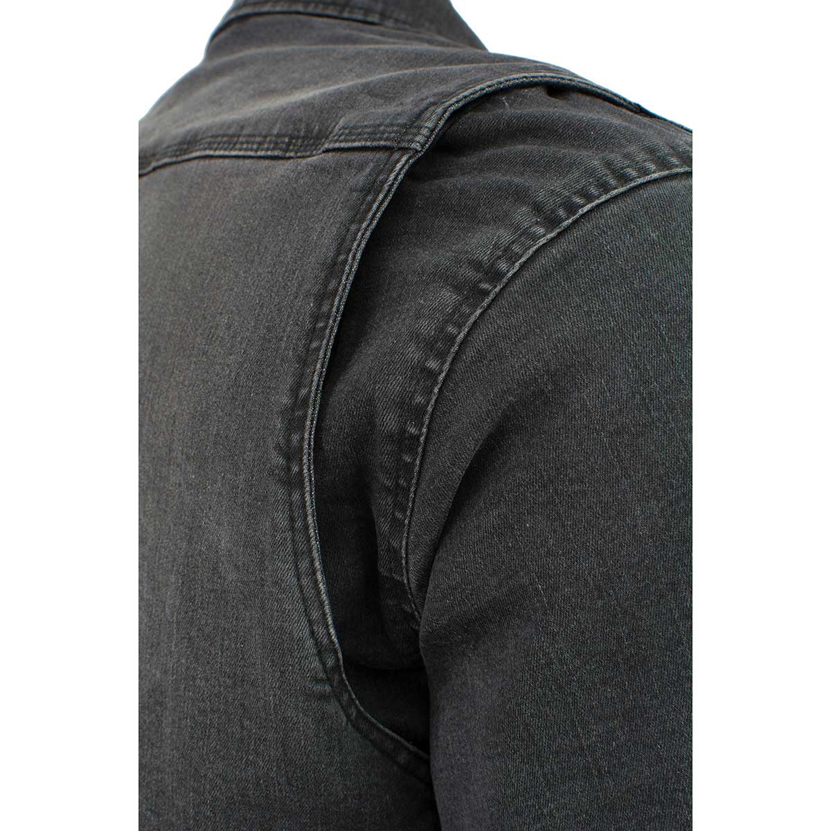 Milwaukee Leather MPM1620 Men's Black Flannel Biker Shirt w/ CE Approved Armor - Reinforced w/ Aramid Fibers - Image 10