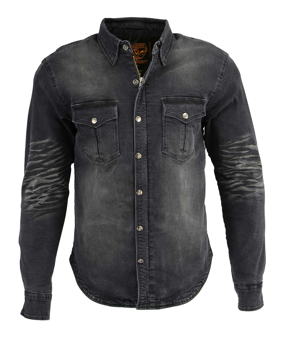 Milwaukee Leather MPM1620 Men's Black Flannel Biker Shirt w/ CE Approved Armor - Reinforced w/ Aramid Fibers - Image 9