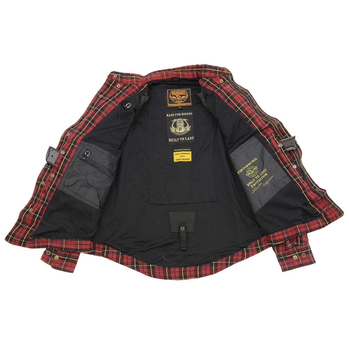 Milwaukee Leather MPM1632 Men's Plaid Flannel Biker Shirt with CE Approved Armor - Reinforced w/ Aramid Fiber - Image 8