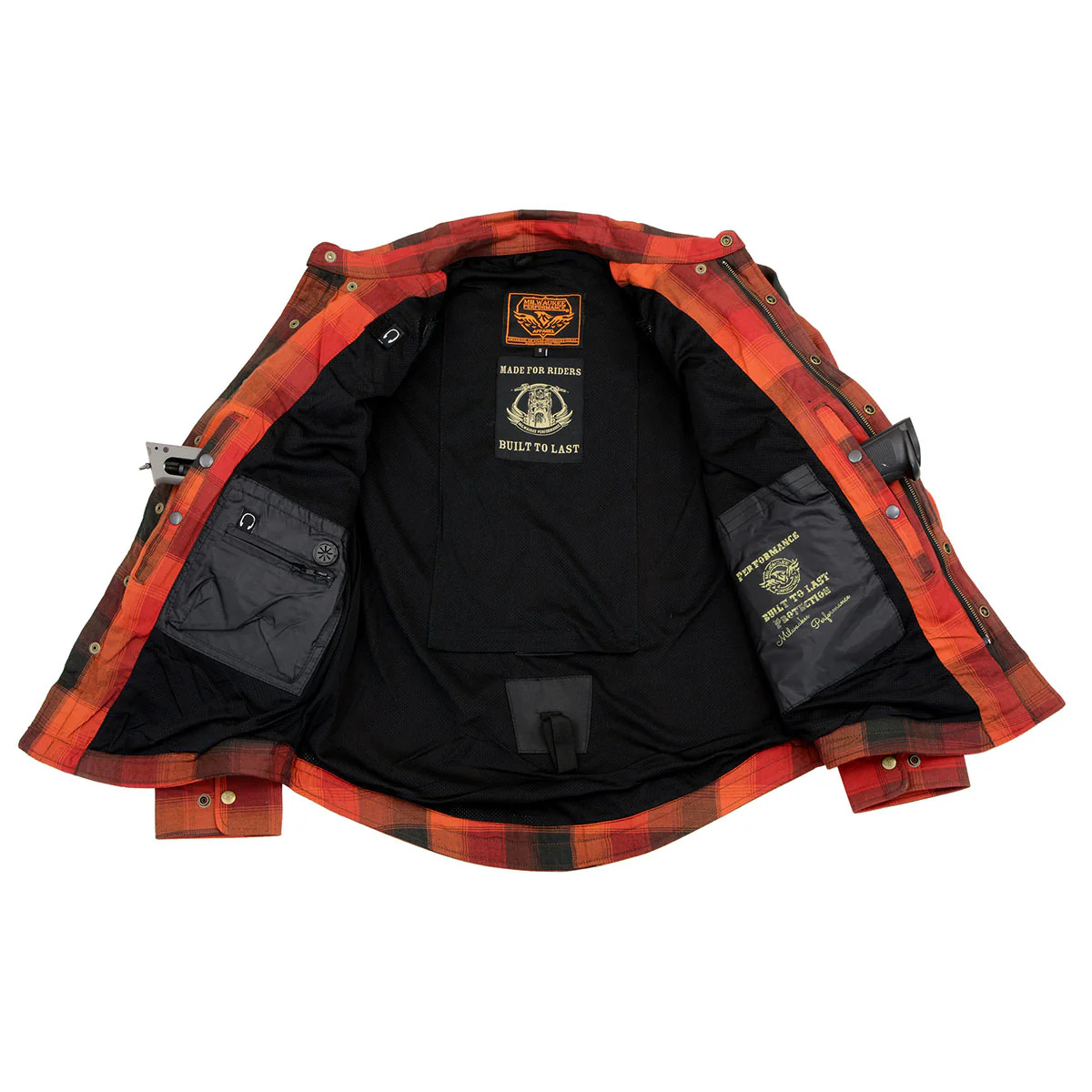 Milwaukee Leather MPM1641 Men's Plaid Flannel Biker Shirt with CE Approved Armor - Reinforced w/ Aramid Fiber - Image 8