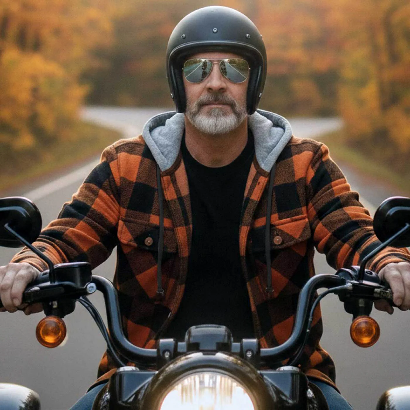 Milwaukee Leather Men’s Titans Orange & Black Plaid Hooded Riding Shirt w/ CE Armor & Aramid Fiber Panels - MPM1642 - Image 9