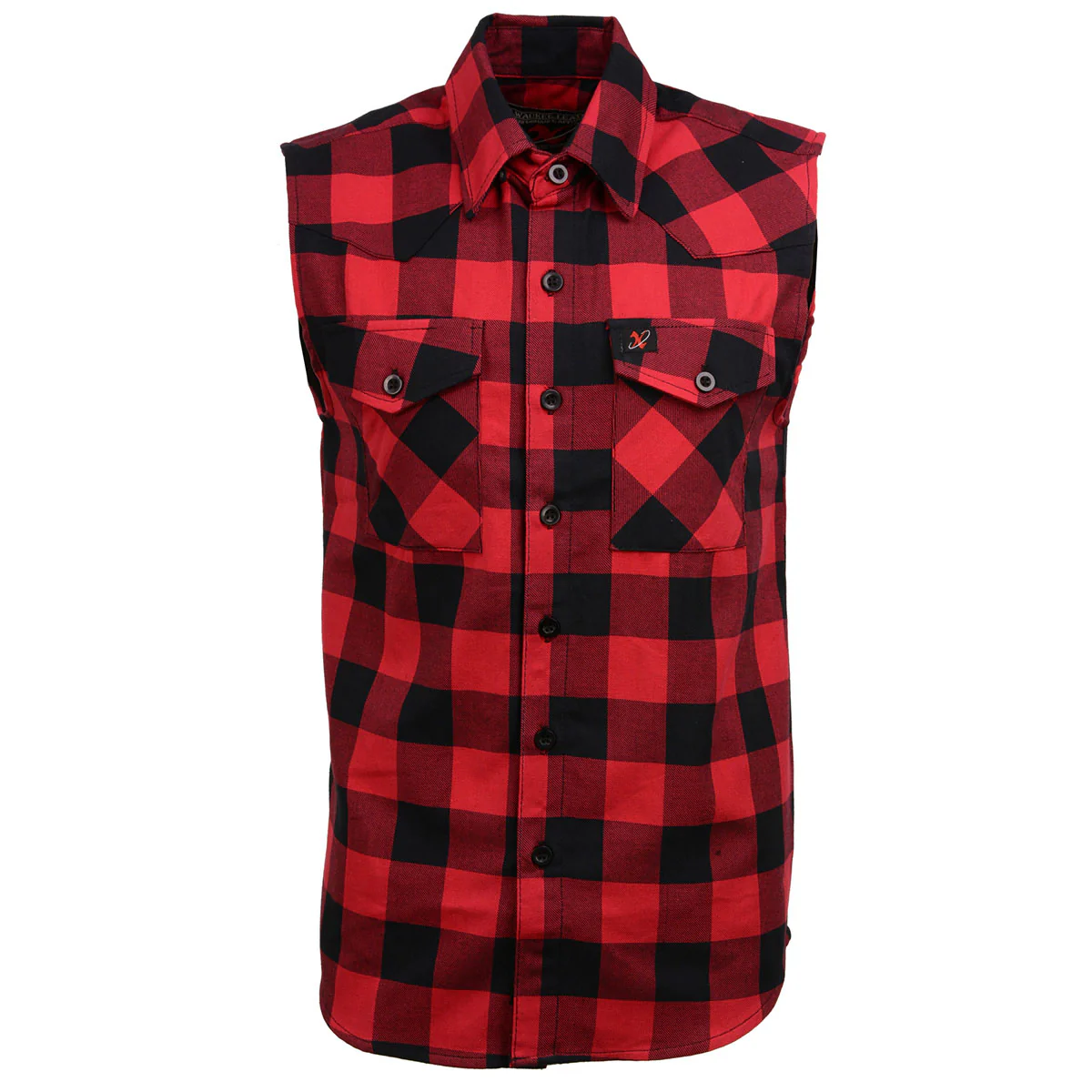 Milwaukee Leather MPM1649 Men’s Classic Black and Red Button-Down Flannel Cut Off Sleeveless Casual Shirt - Image 10