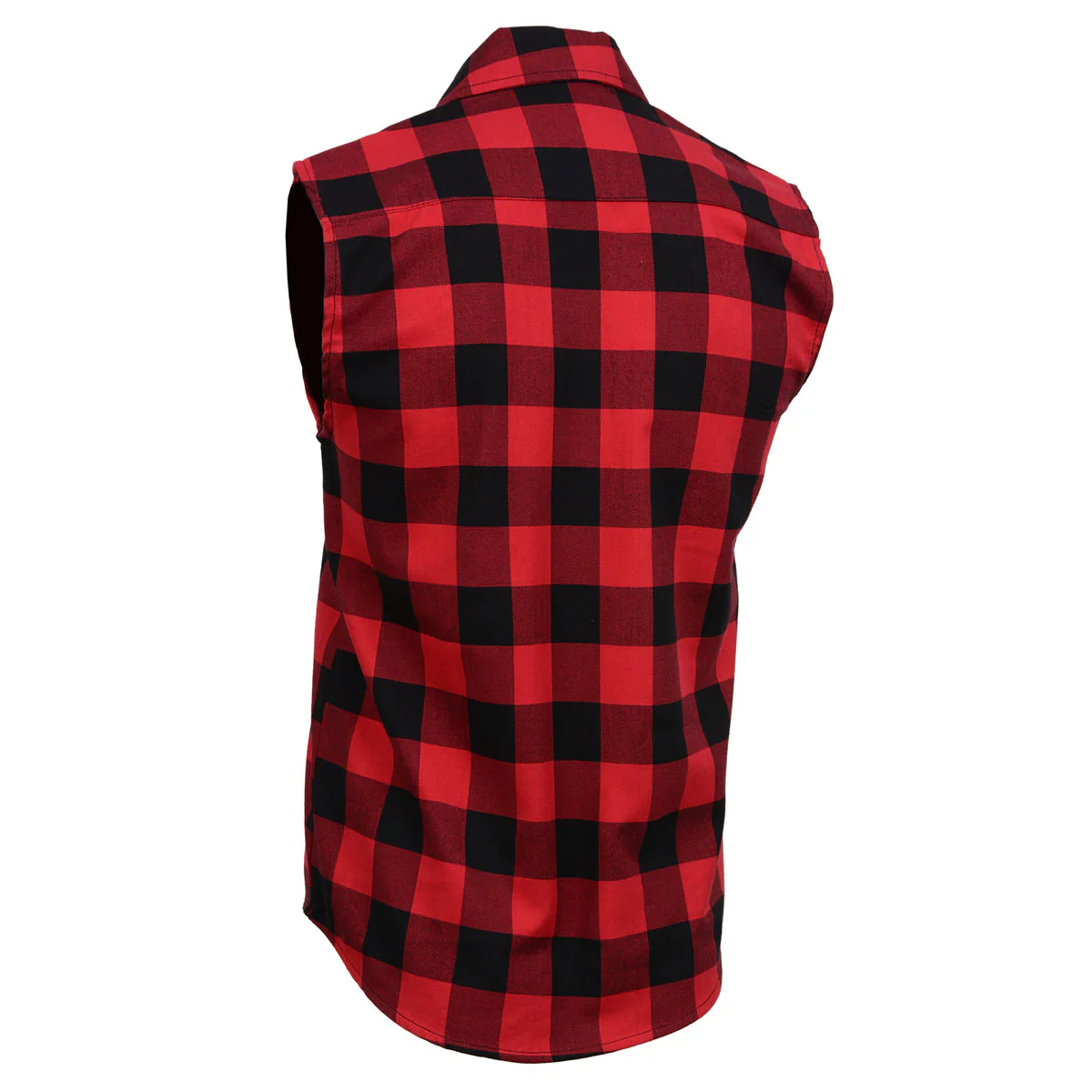 Milwaukee Leather MPM1649 Men’s Classic Black and Red Button-Down Flannel Cut Off Sleeveless Casual Shirt - Image 7