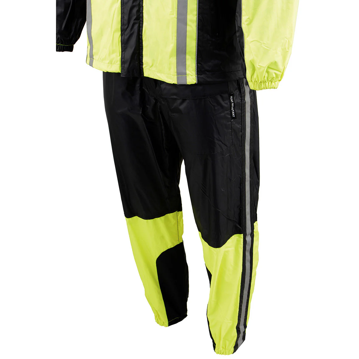 Milwaukee Leather MPM9510 Men's Black and Neon Green Motorcycle Water Resistant Rain Suit w/ Hi-Vis Reflective Tape - Image 12