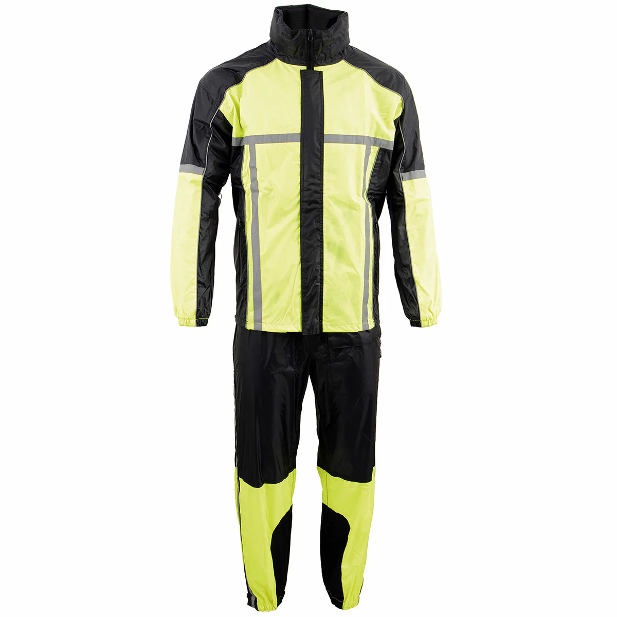 Milwaukee Leather MPM9510 Men's Black and Neon Green Motorcycle Water Resistant Rain Suit w/ Hi-Vis Reflective Tape - Image 15