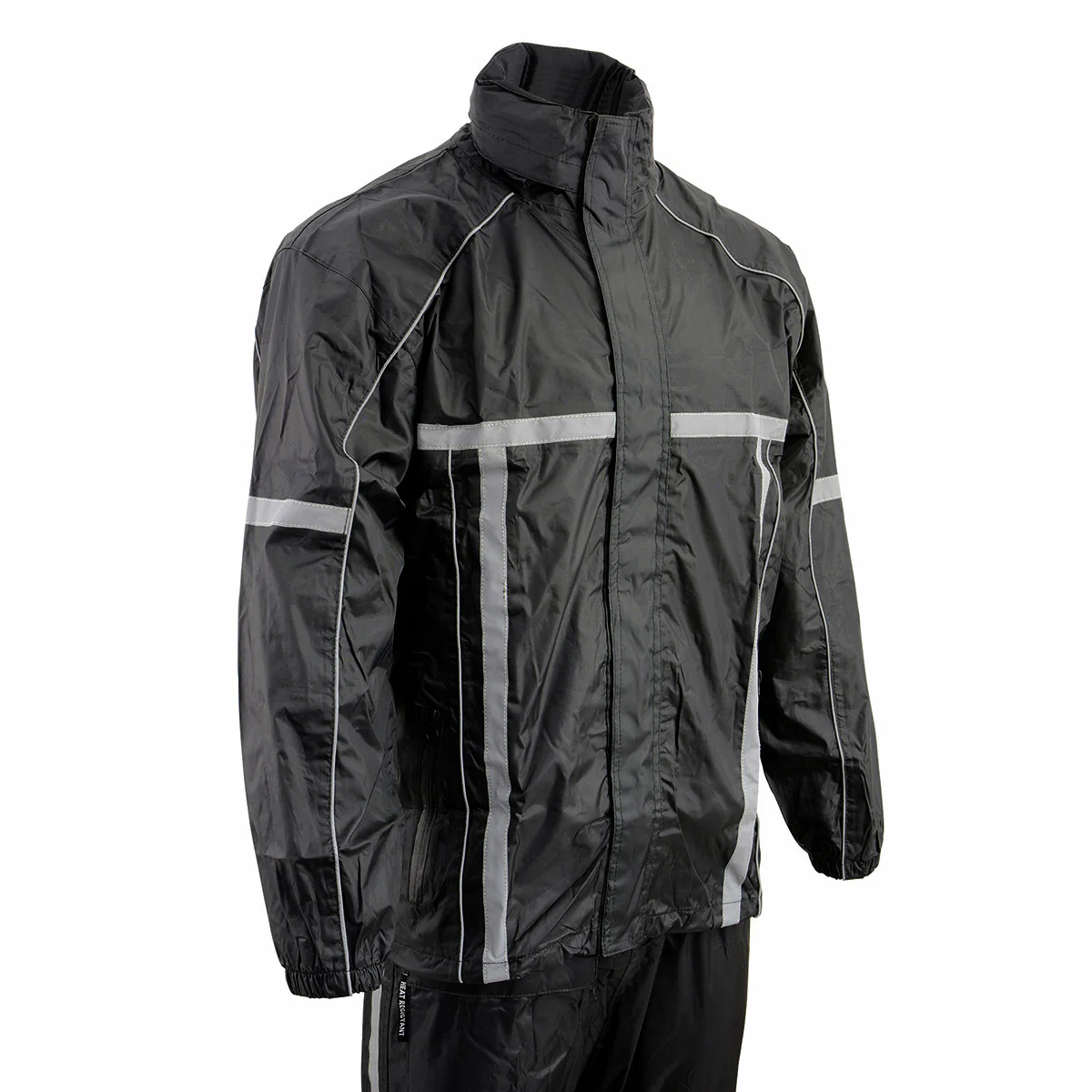 Milwaukee Leather MPM9510 Men's Black Water-Resistant Motorcycle Rain Suit with Hi Vis Reflective Tape - Image 13