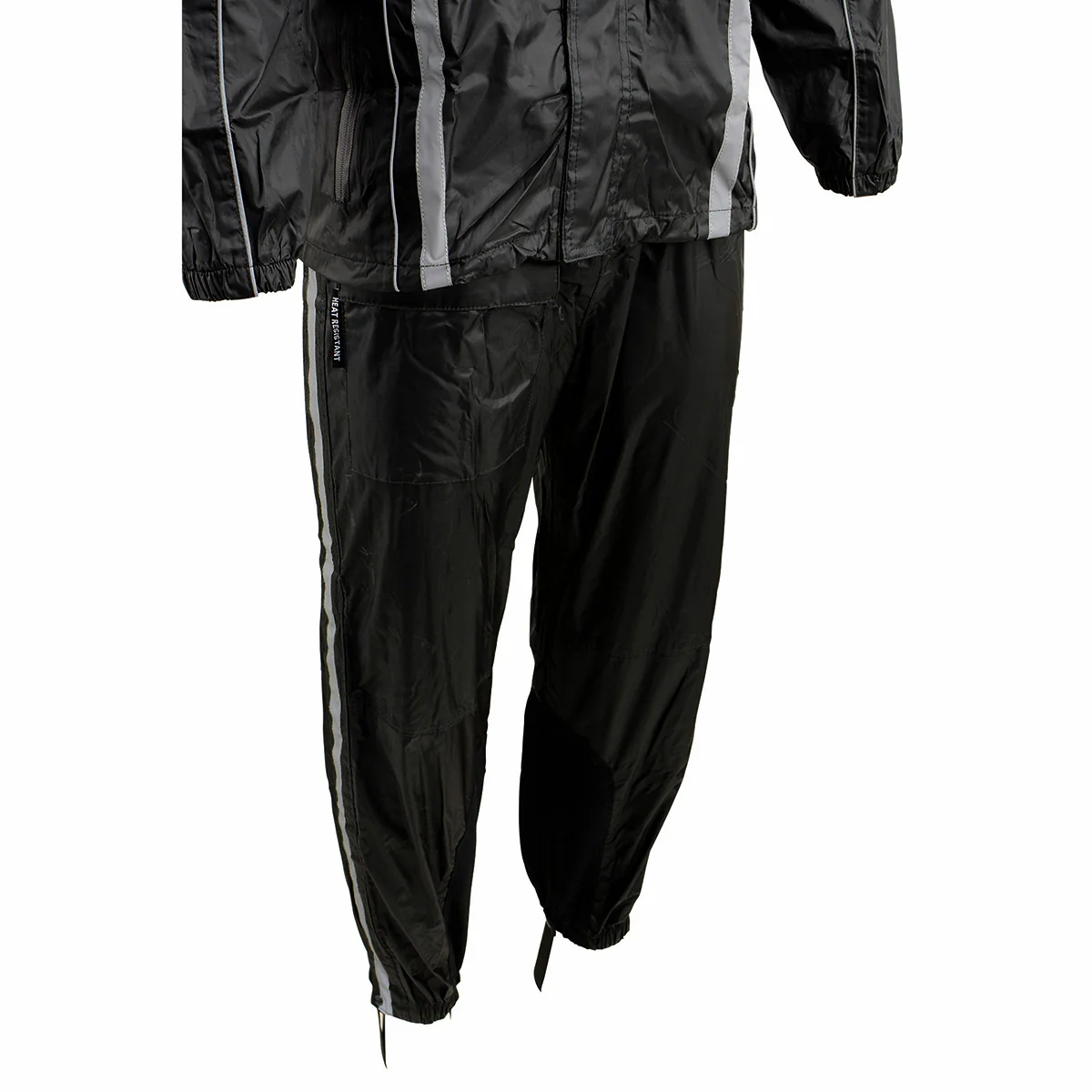 Milwaukee Leather MPM9510 Men's Black Water-Resistant Motorcycle Rain Suit with Hi Vis Reflective Tape - Image 15