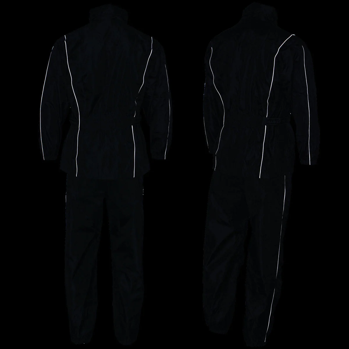 NexGen SH2215 Men's Lightweight Oxford Nylon Black Water Resistant Rain Suit - Image 2