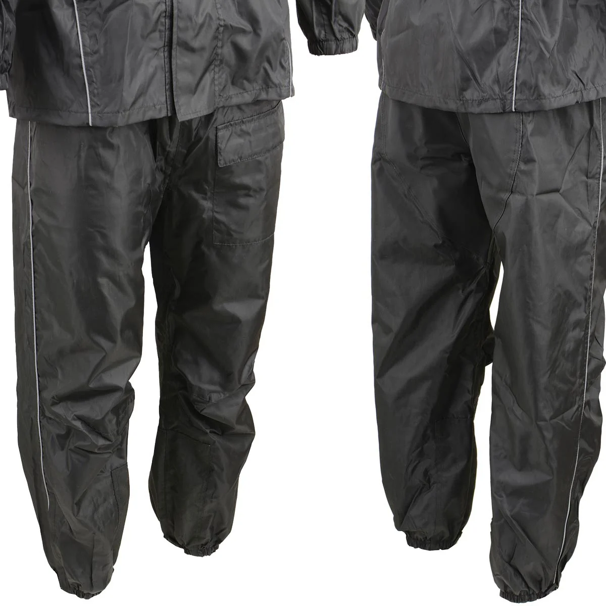 NexGen SH2215 Men's Lightweight Oxford Nylon Black Water Resistant Rain Suit - Image 4