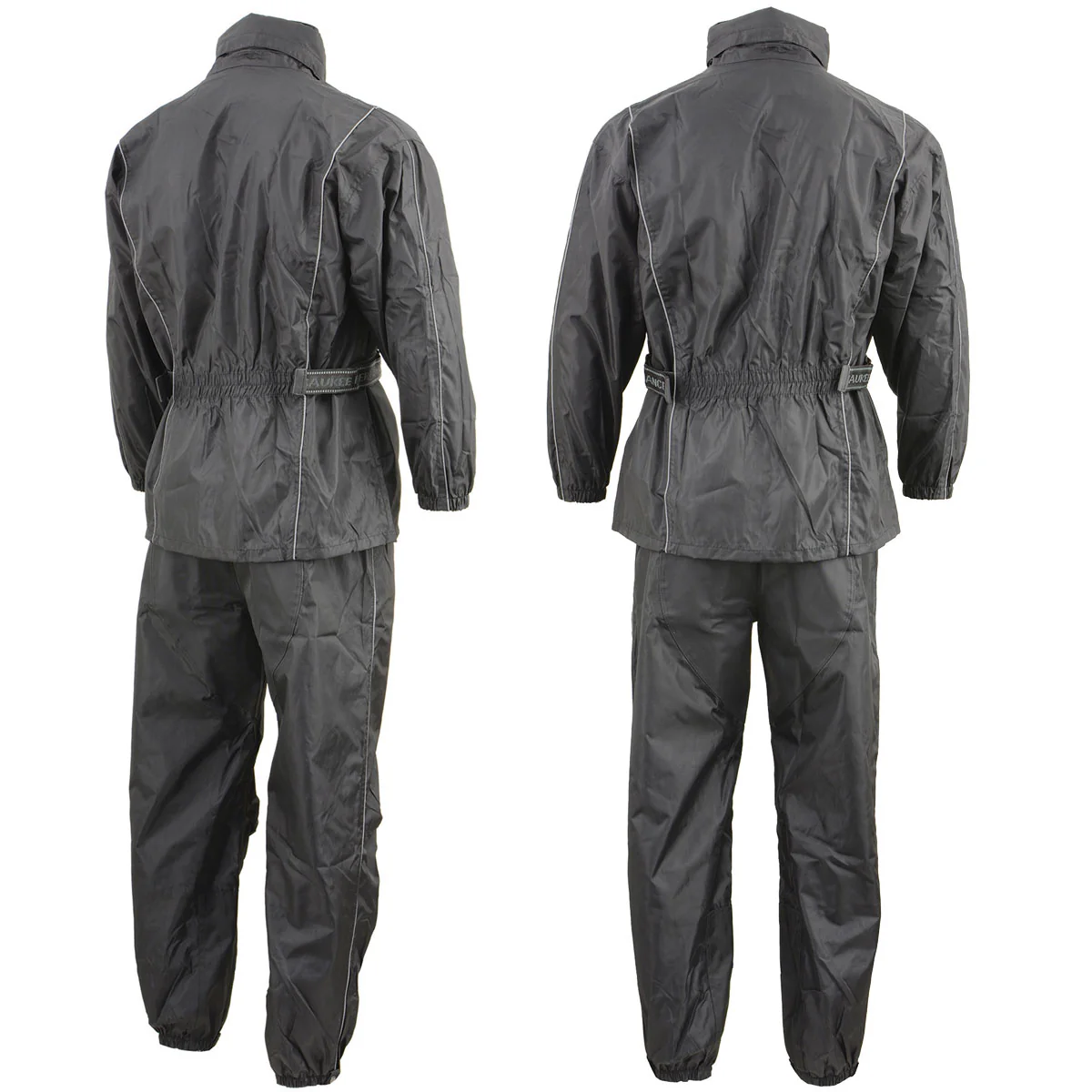 NexGen SH2215 Men's Lightweight Oxford Nylon Black Water Resistant Rain Suit - Image 5