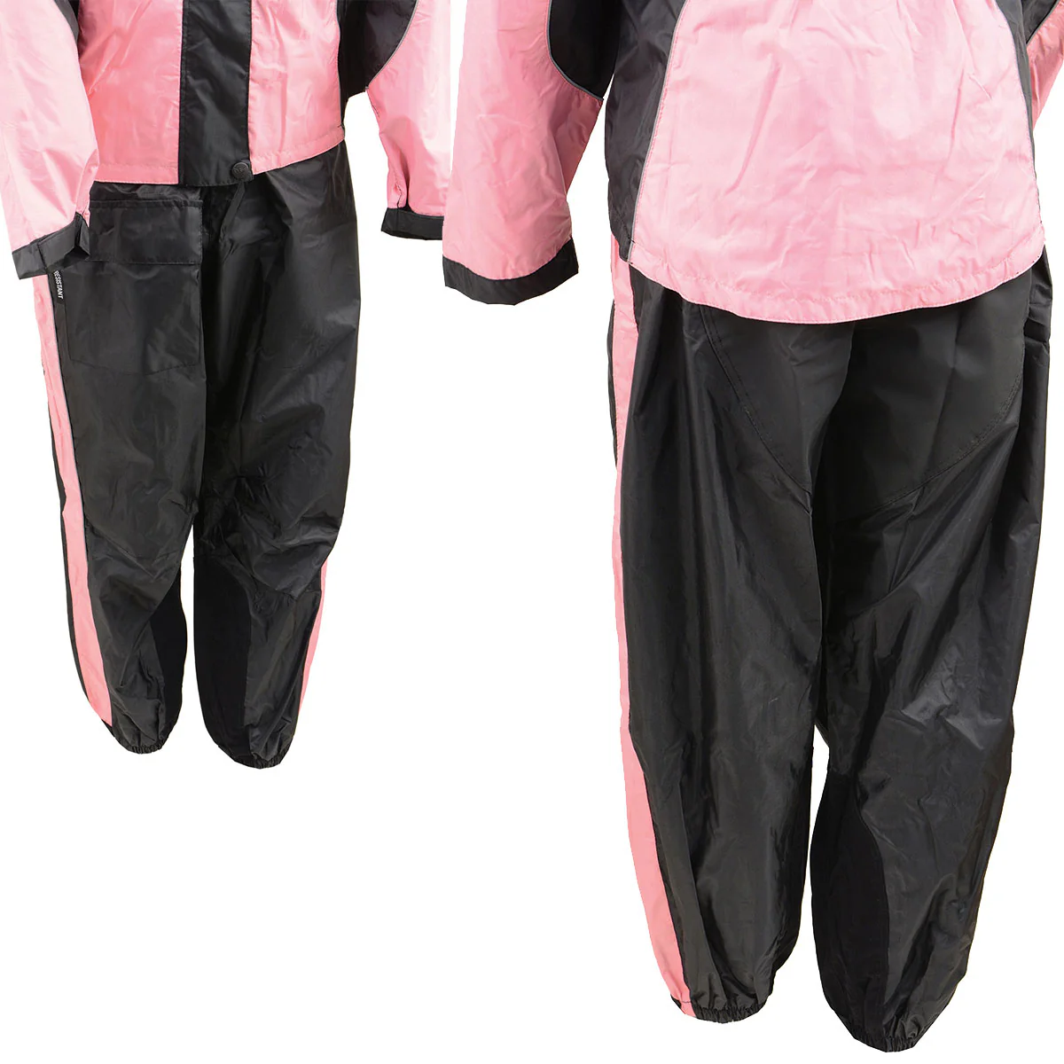 NexGen SH222201 Ladies Black and Pink Oxford Water Proof Rain Suit - Image 8
