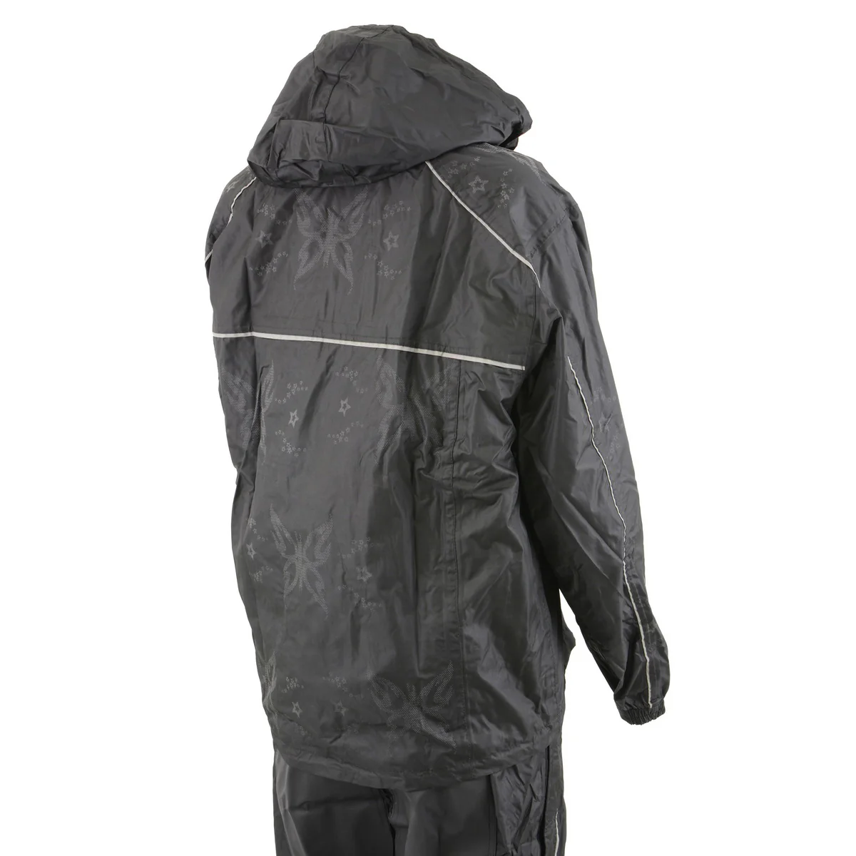 NexGen SH2342 Women's Black Water Resistant Rain Suit with Reflective Butterflies - Image 13