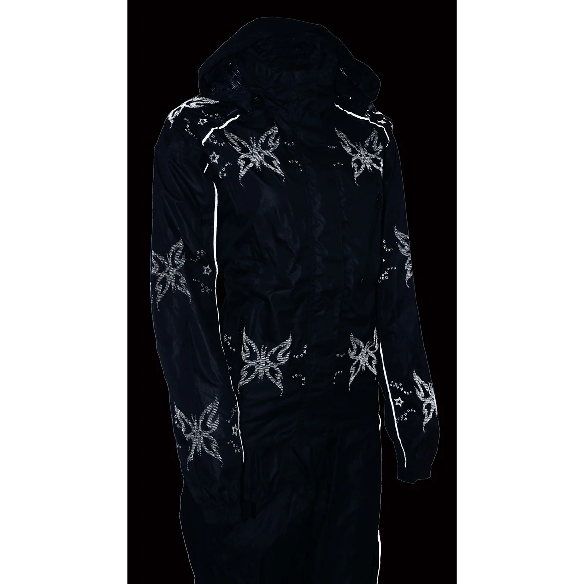 NexGen SH2342 Women's Black Water Resistant Rain Suit with Reflective Butterflies - Image 14