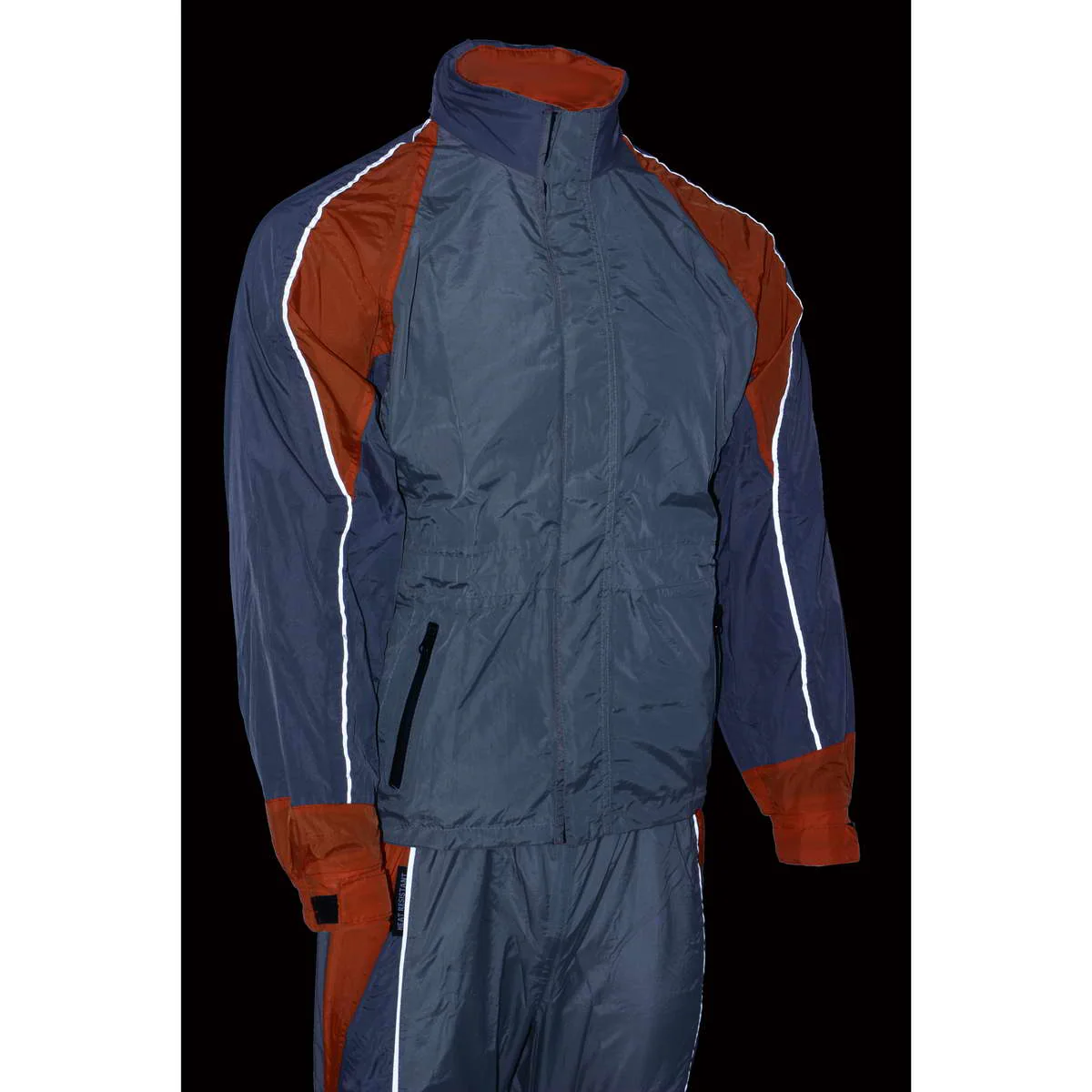 Milwaukee Leather SH2346SGO Men's Gray and Orange Water Resistant Rain Suit with Reflective Piping - Image 13