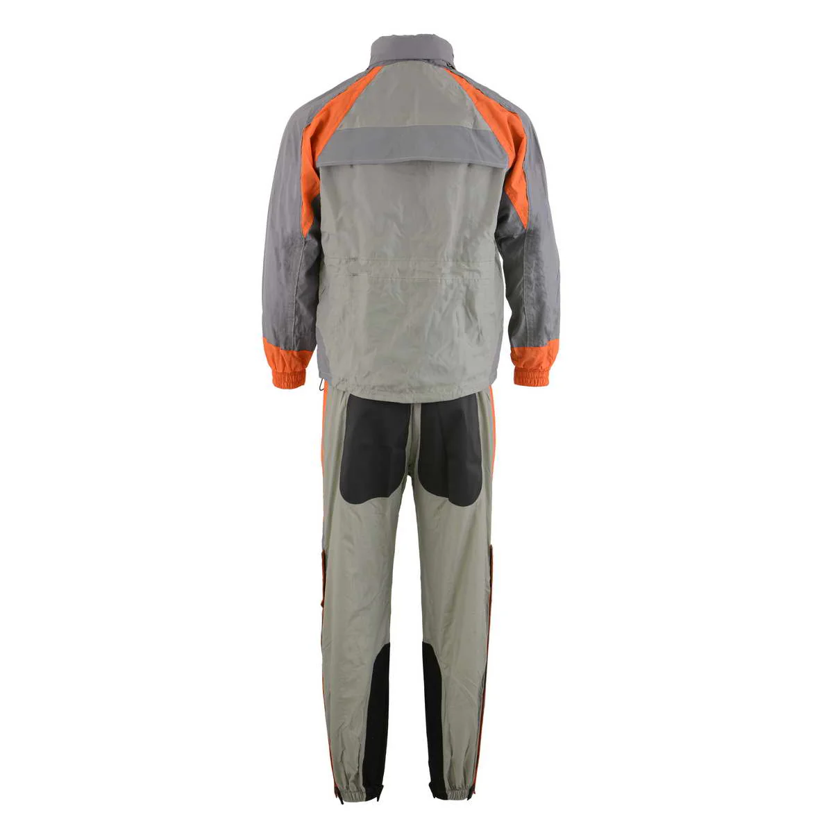 Milwaukee Leather SH2346SGO Men's Gray and Orange Water Resistant Rain Suit with Reflective Piping - Image 4