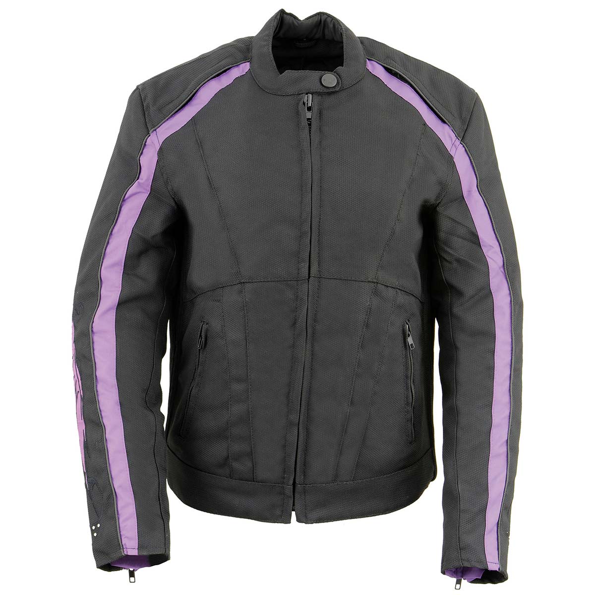 Milwaukee Leather MPL1954 Women's 'Studded Wings' Black and Purple Textile Moto Jacket - Image 10