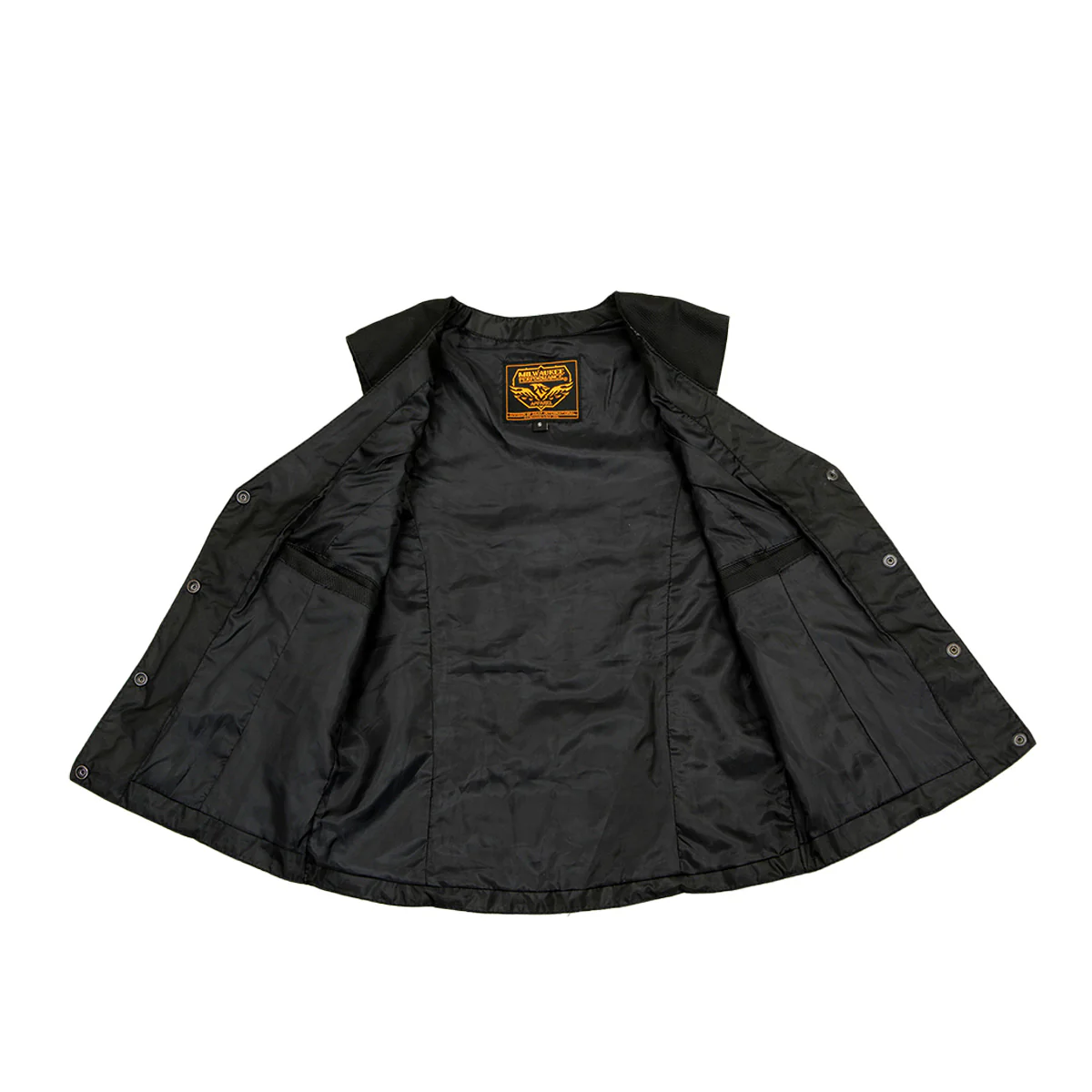 Milwaukee Leather MPL1955 Ladies 'Winged Embroidery' Black and Purple Textile Vest - Image 4