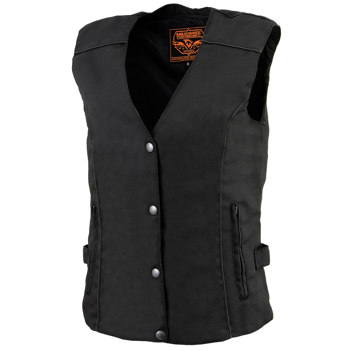 Milwaukee Leather MPL1955 Ladies 'Winged Embroidery' Black and Purple Textile Vest - Image 7