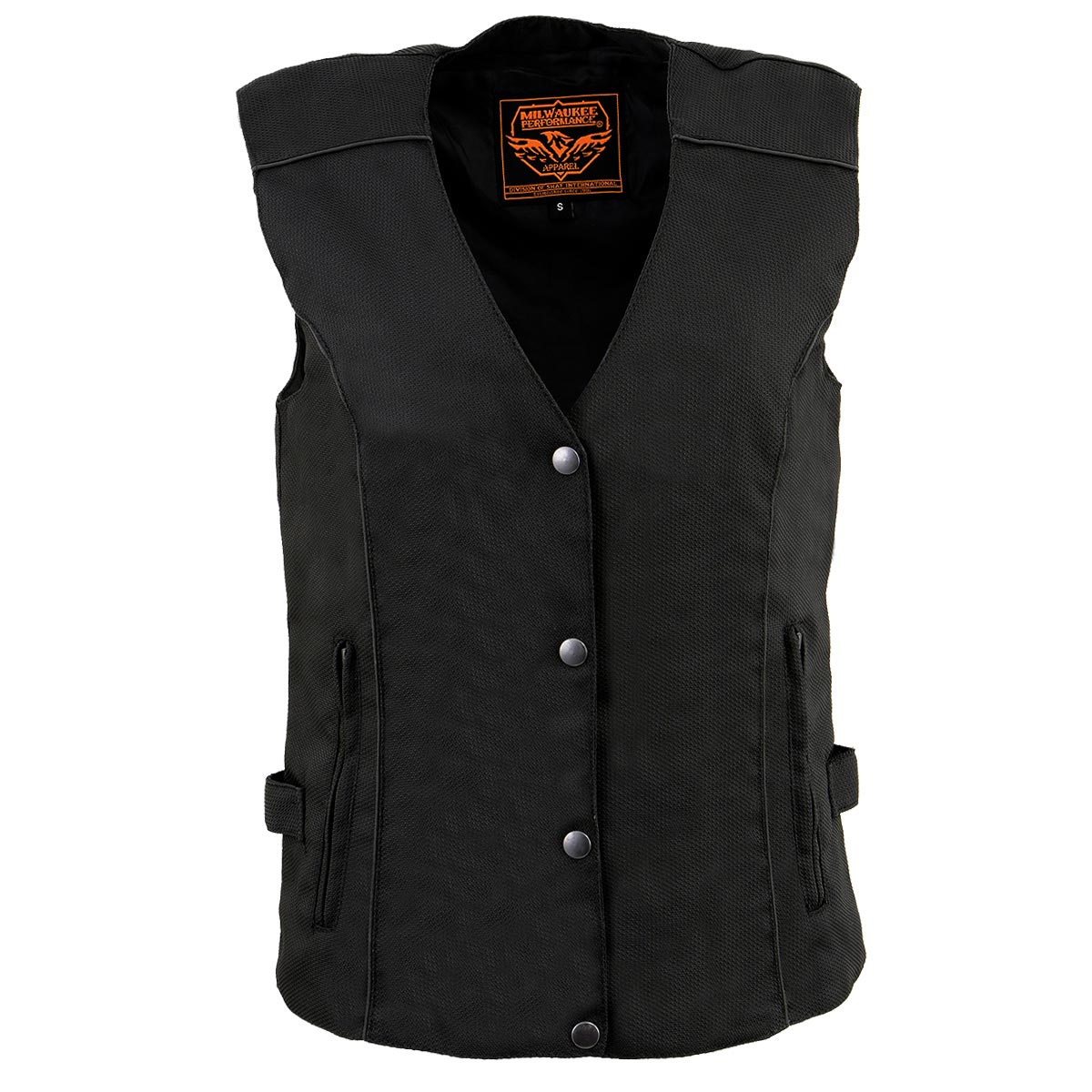 Milwaukee Leather MPL1955 Ladies 'Winged Embroidery' Black and Purple Textile Vest - Image 9