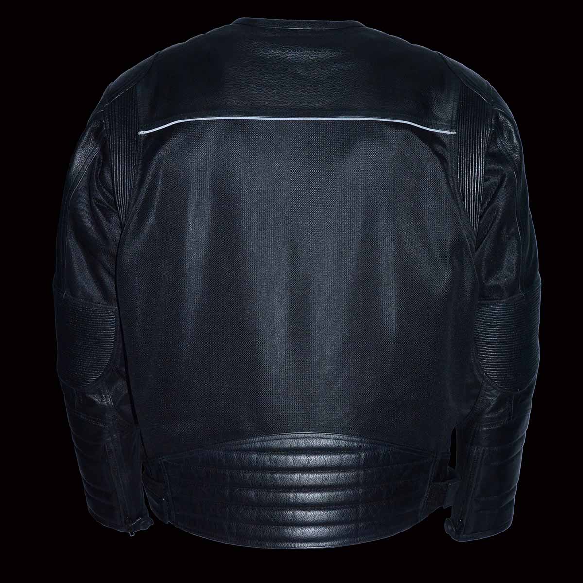 Milwaukee Leather MPM1795 Black Leather with Mesh Armored Racer Motorcycle Jacket for Men - All Seasons - Image 4