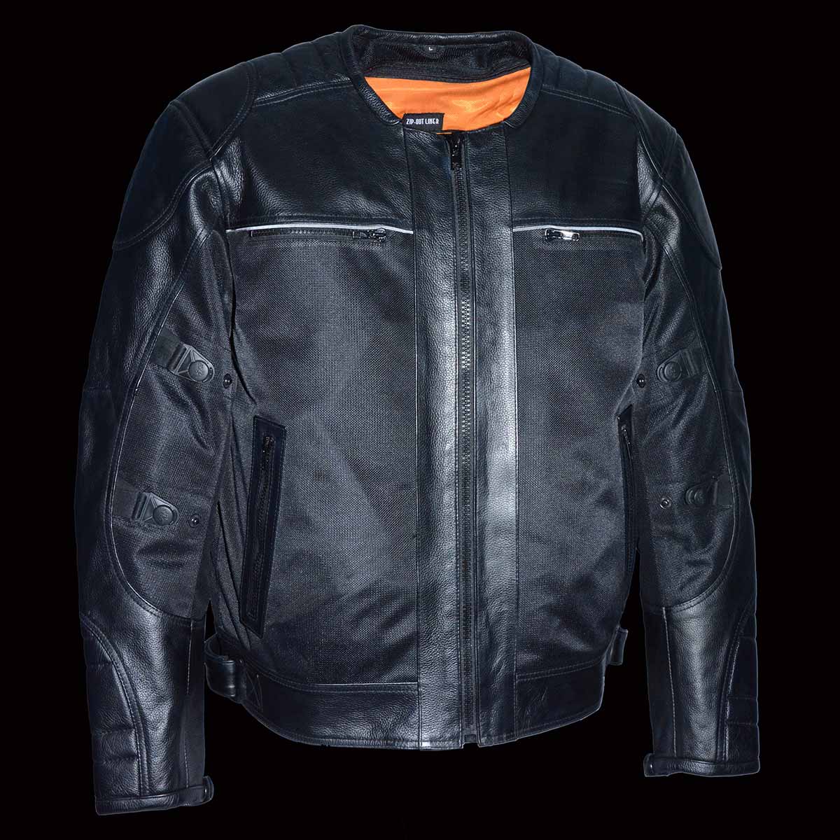 Milwaukee Leather MPM1795 Black Leather with Mesh Armored Racer Motorcycle Jacket for Men - All Seasons - Image 5