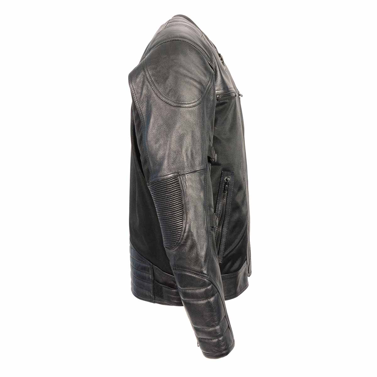 Milwaukee Leather MPM1795 Black Leather with Mesh Armored Racer Motorcycle Jacket for Men - All Seasons - Image 6