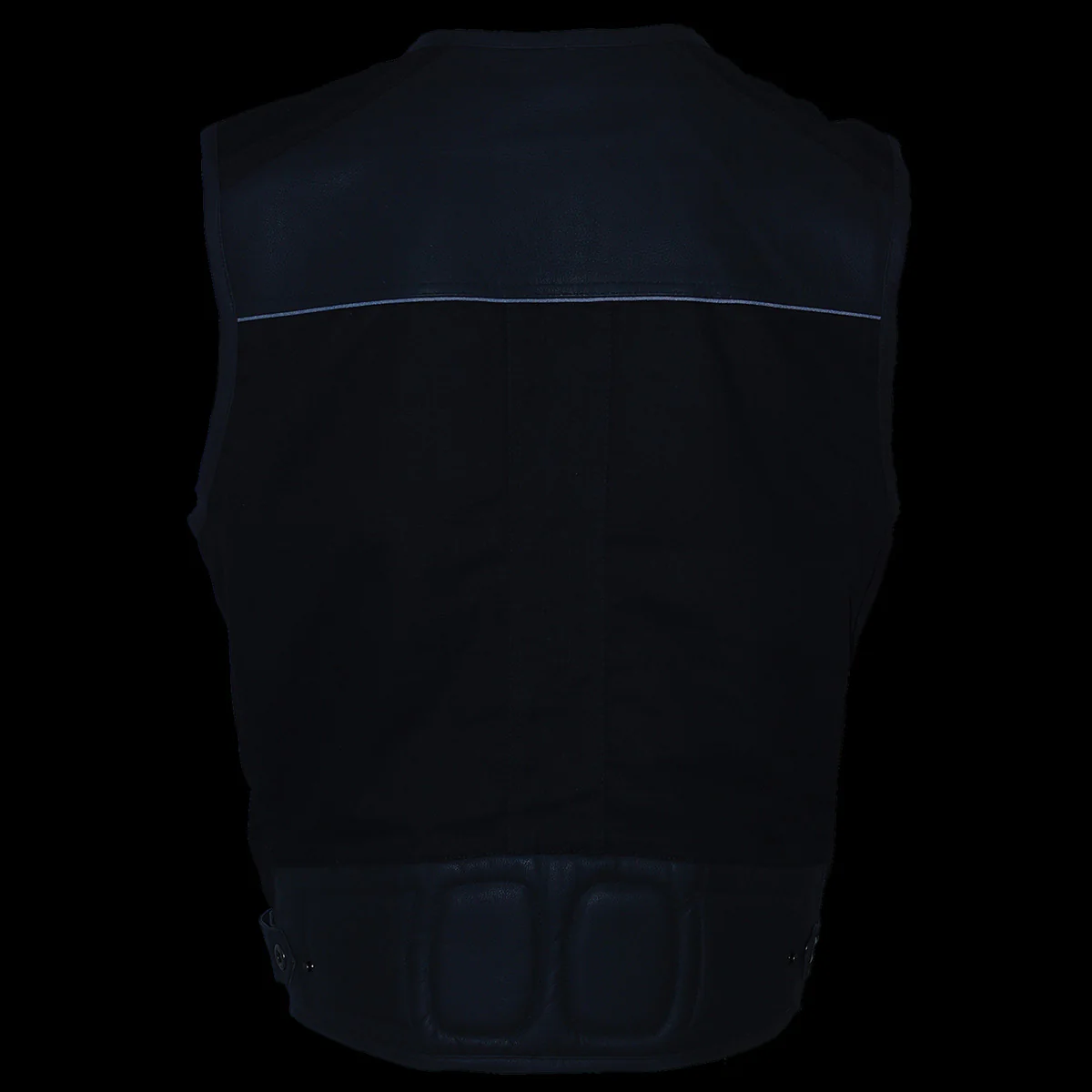 Milwaukee Leather MPM3310 Men's 'Super Utility' Black Leather and Canvas Multi-Pocket Vest - Image 5