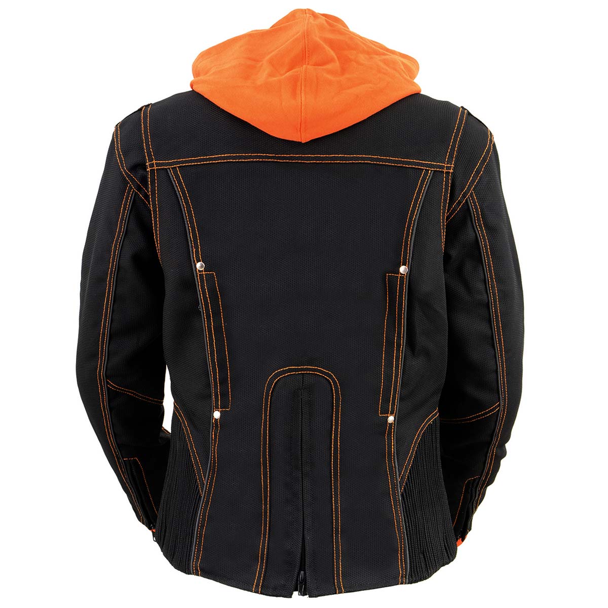 NexGen SH1939 Women's 'Reflective Tribal' Orange and Black 3/4 Textile Vented Jacket - Image 2