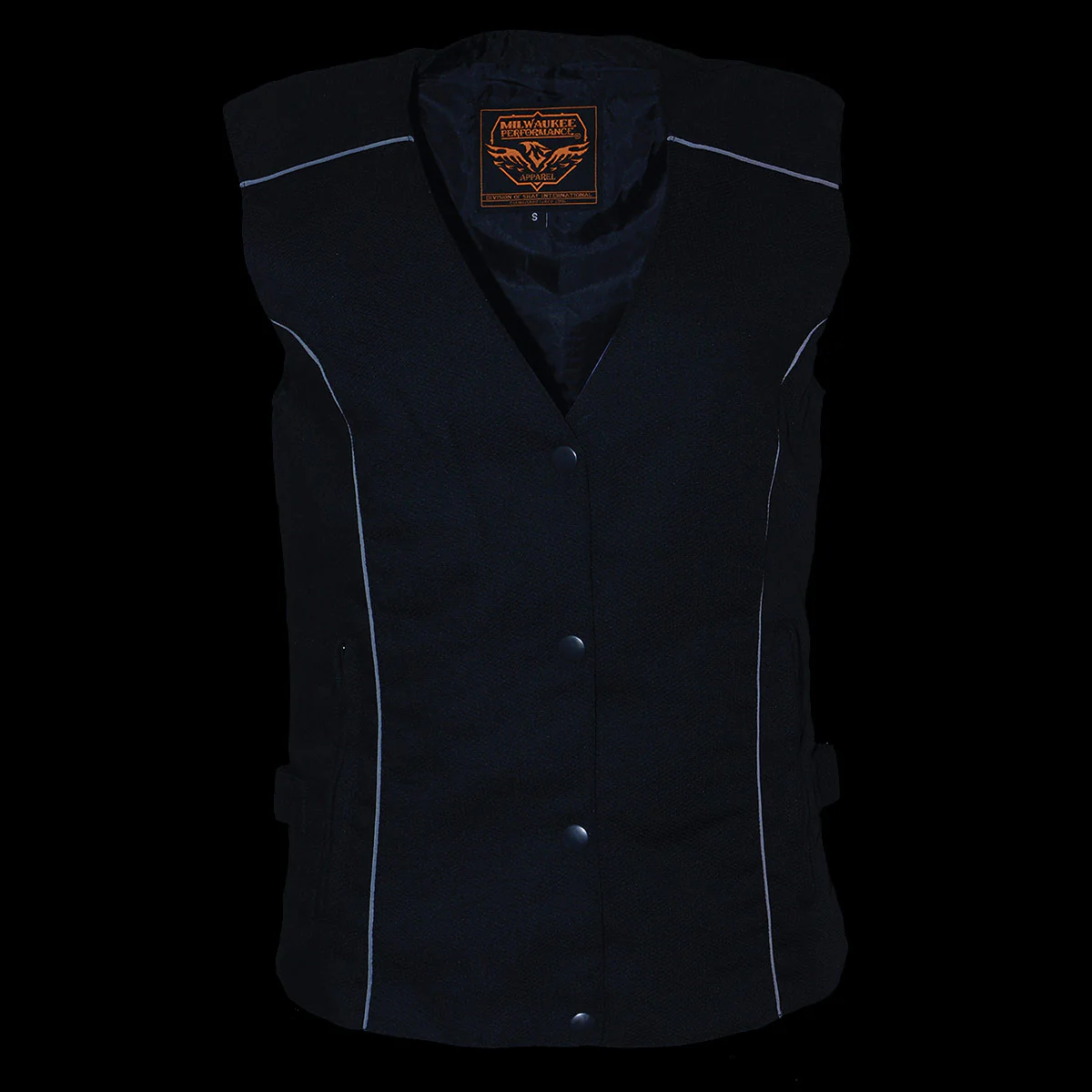 Milwaukee Leather SH1955 Ladies Black and Purple Textile Vest with Wing Embroidery - Image 7