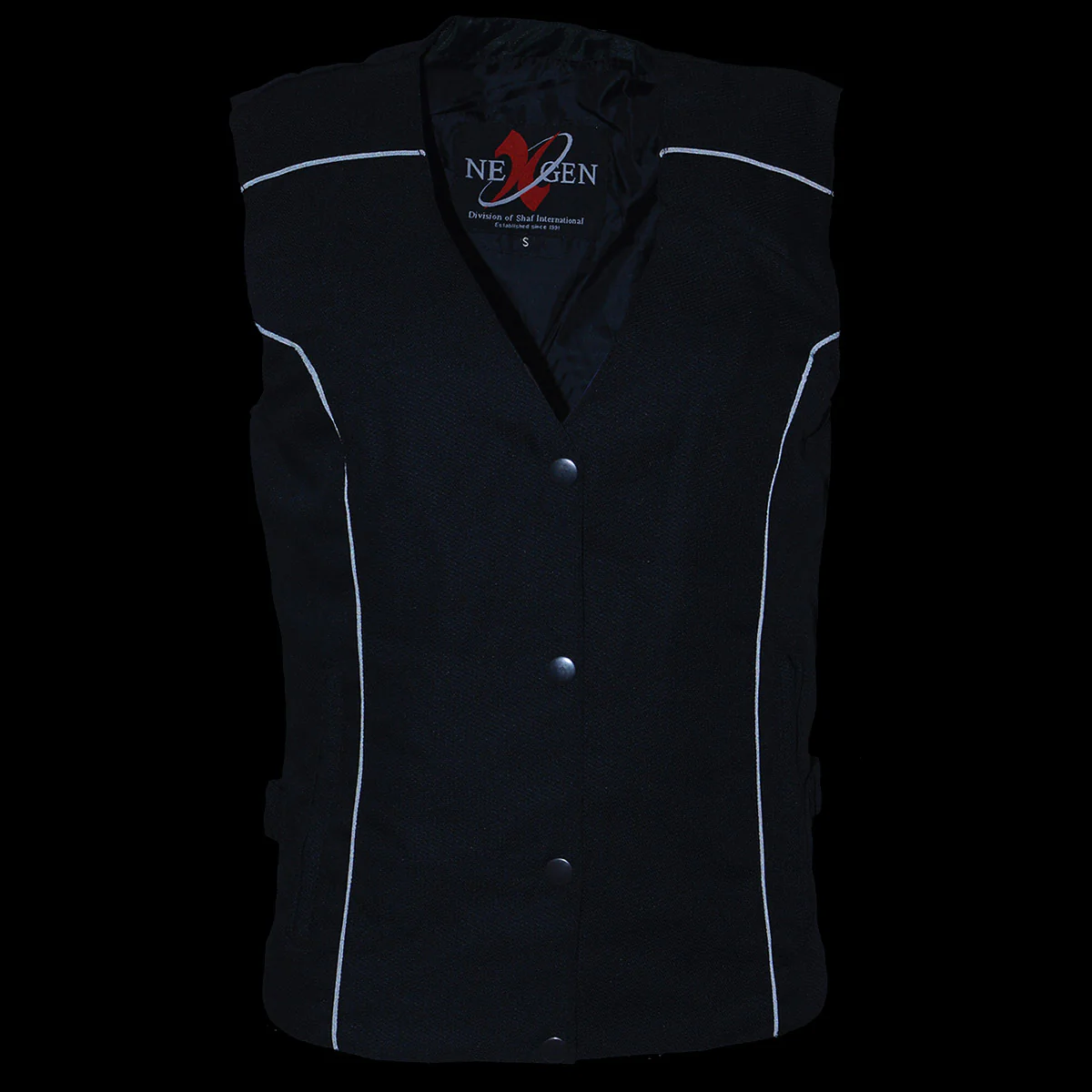 Milwaukee Leather SH1955 Ladies Black and Red Textile Vest with Wing Embroidery - Image 5