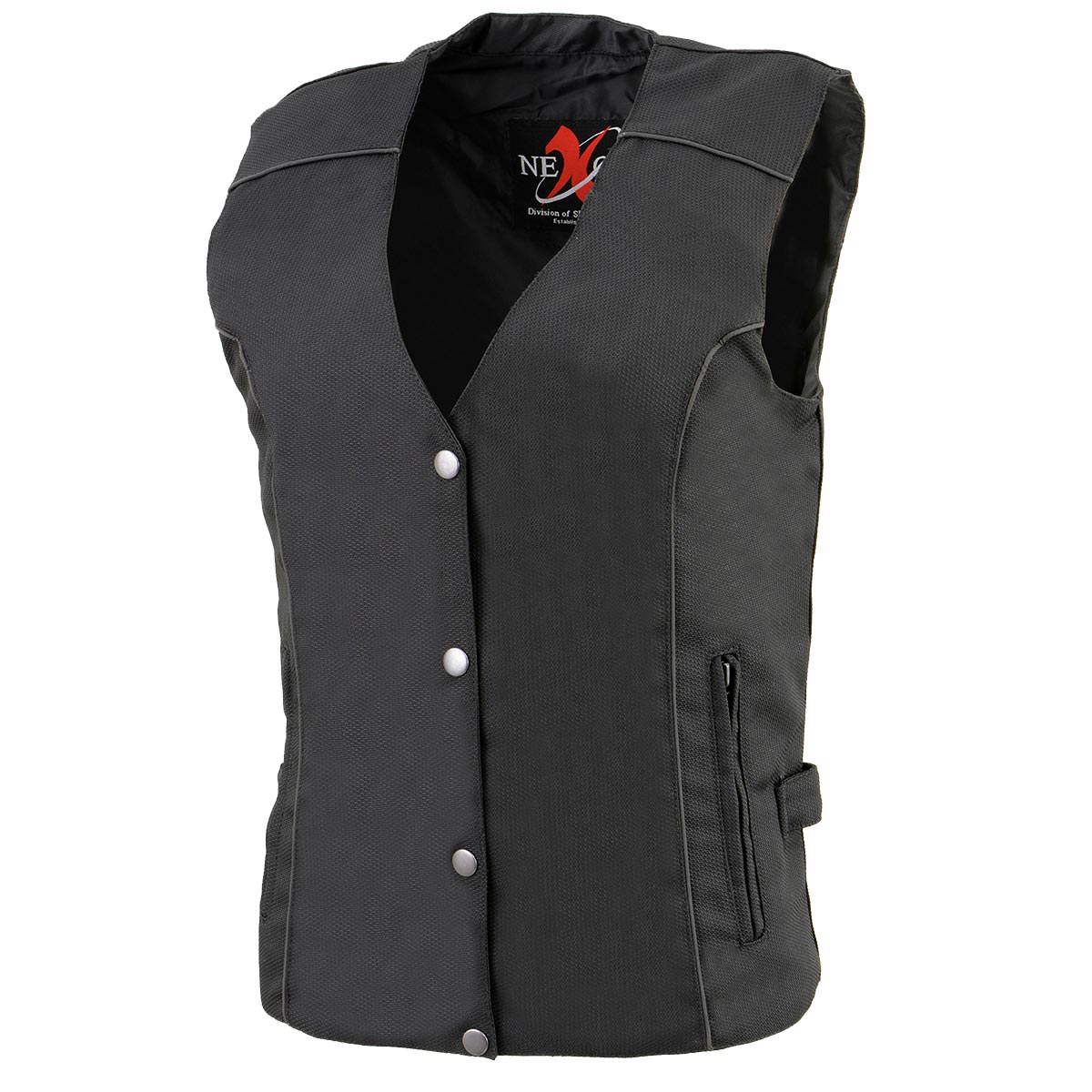 Milwaukee Leather SH1955 Ladies Black and Red Textile Vest with Wing Embroidery - Image 8