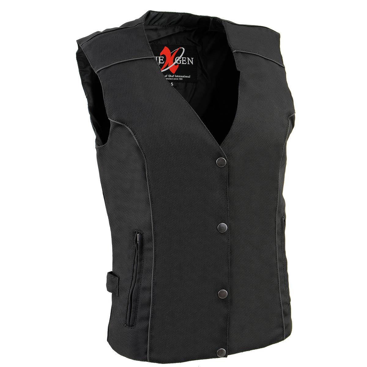 Milwaukee Leather SH1955 Ladies Black and Red Textile Vest with Wing Embroidery - Image 9