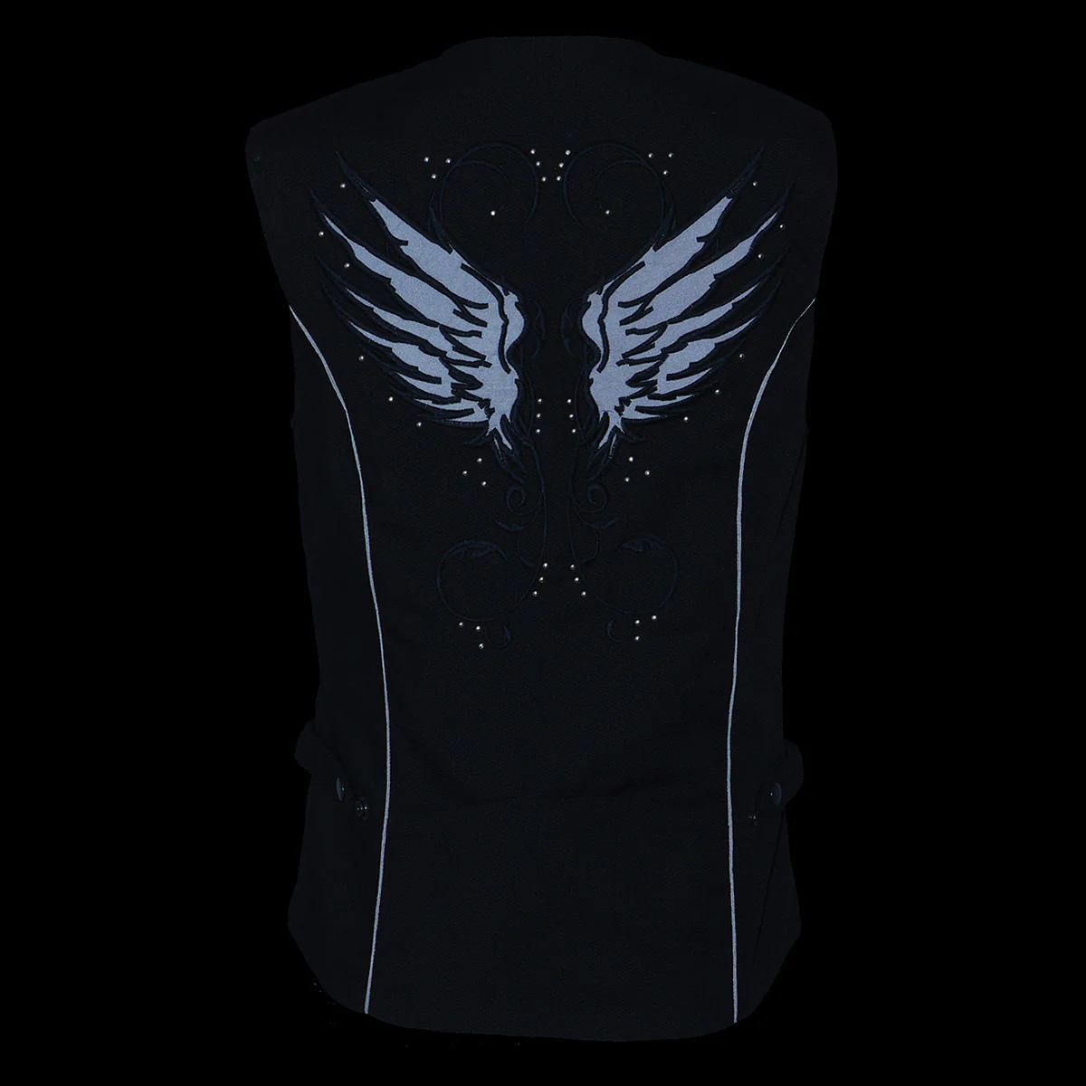 Milwaukee Leather SH1955 Ladies Black Textile Vest with Wing Embroidery - Image 5