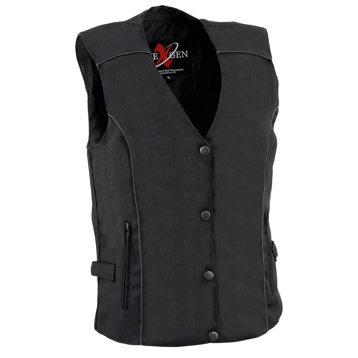 Milwaukee Leather SH1955 Ladies Black Textile Vest with Wing Embroidery - Image 7