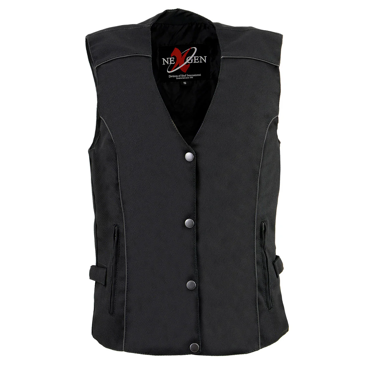 Milwaukee Leather SH1955 Ladies Black Textile Vest with Wing Embroidery - Image 8