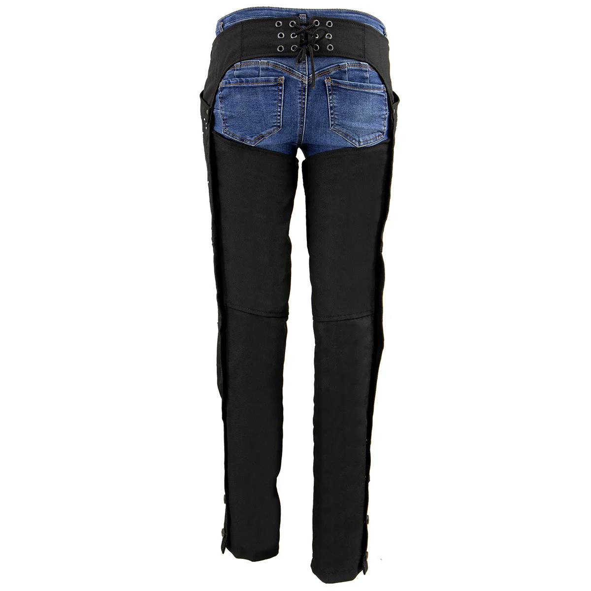 Milwaukee Leather SH1956 Women's 'Winged' Black and Pink Textile Chaps - Image 2