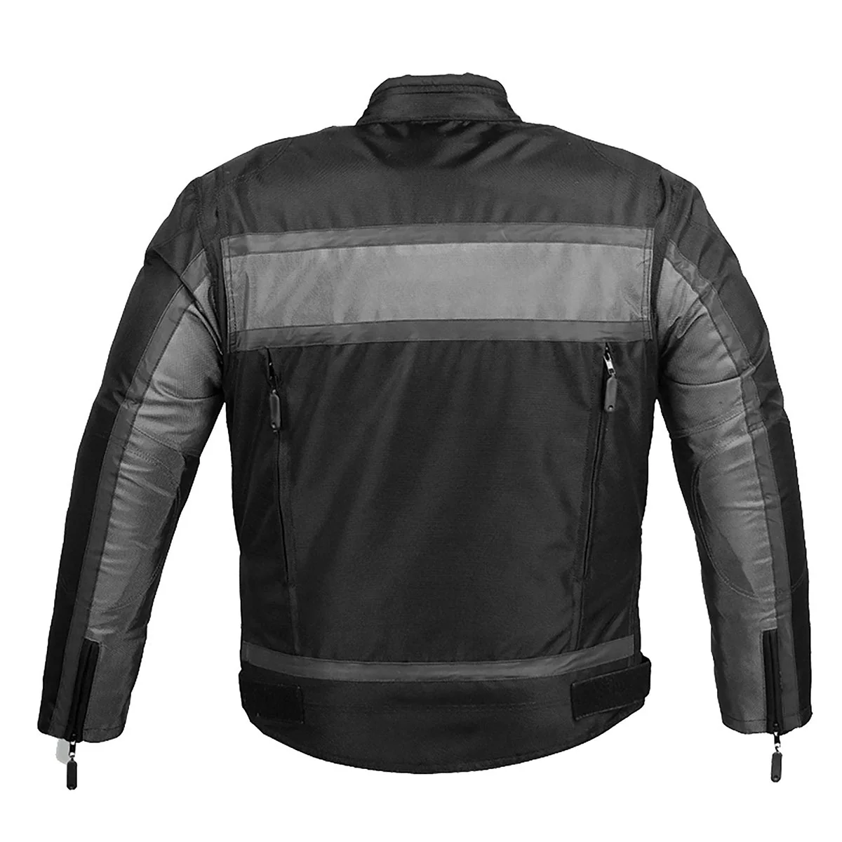 NexGen SH2095 Men's 'Racer' Black and Grey Reflective Textile Motorcycle Jacket - Image 2