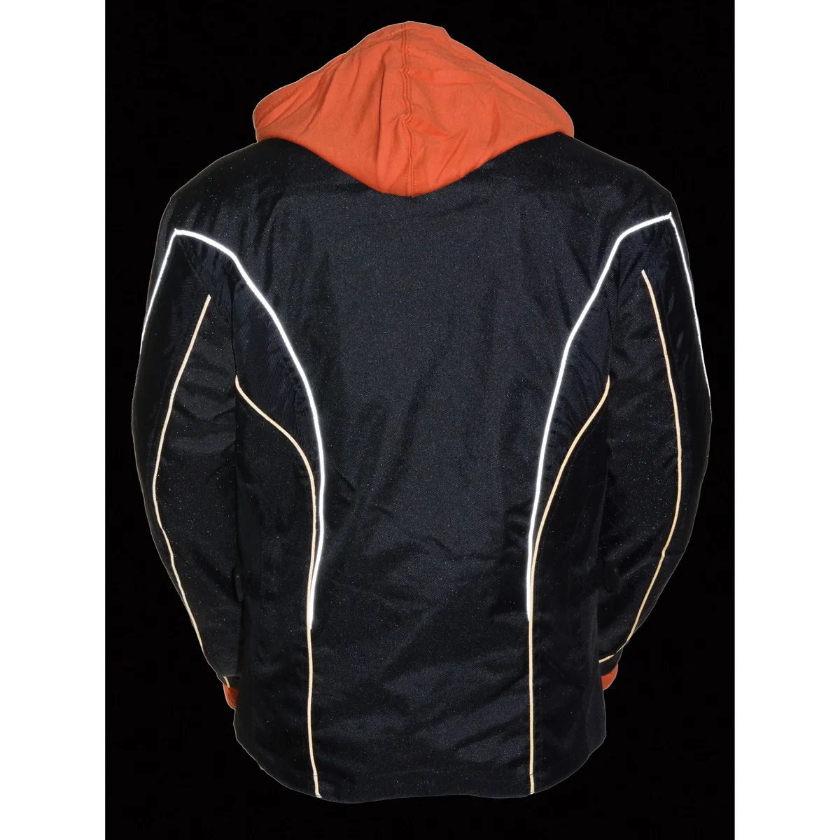 NexGen SH1960 Women's Black Hooded Textile Jacket with Reflective Piping - Image 5