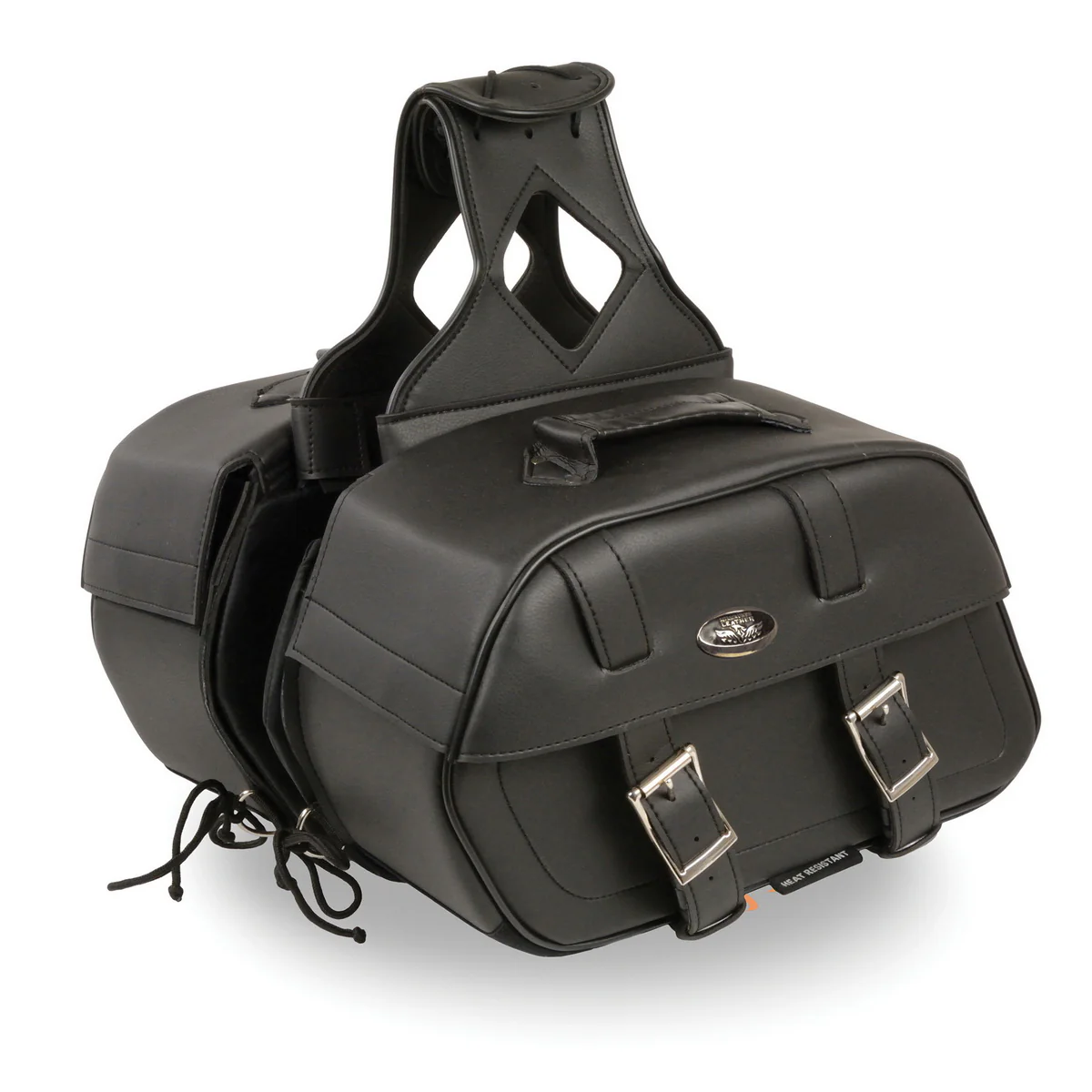 Milwaukee Leather SH611ZB Black Zip-Off PVC Throw Over Rounded Motorcycle Saddlebags - Image 3