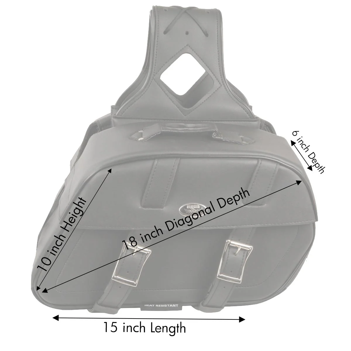 Milwaukee Leather SH611ZB Black Zip-Off PVC Throw Over Rounded Motorcycle Saddlebags - Image 4