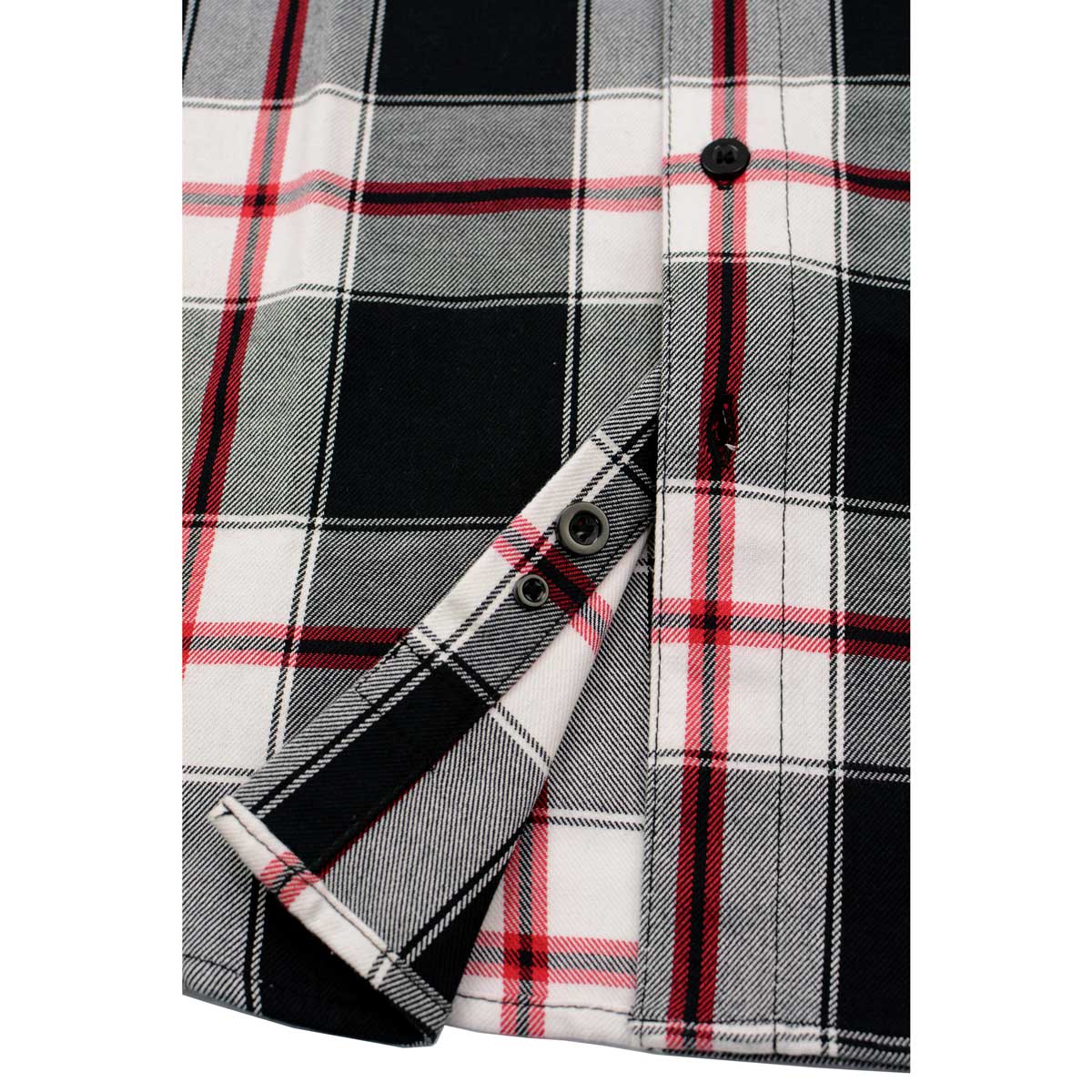 Milwaukee Leather MNG11625 Men's Flannel Plaid Black and White with Red Long Sleeve Cotton Button Down Shirt - Image 12